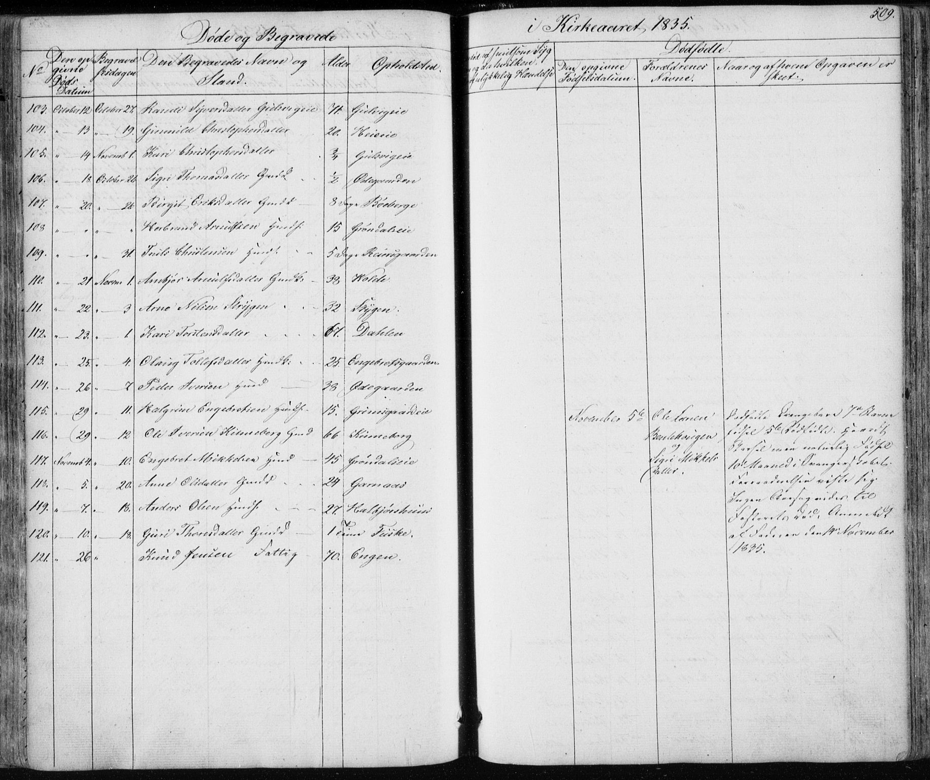 Nes kirkebøker, AV/SAKO-A-236/F/Fa/L0009: Parish register (official) no. 9, 1834-1863, p. 509