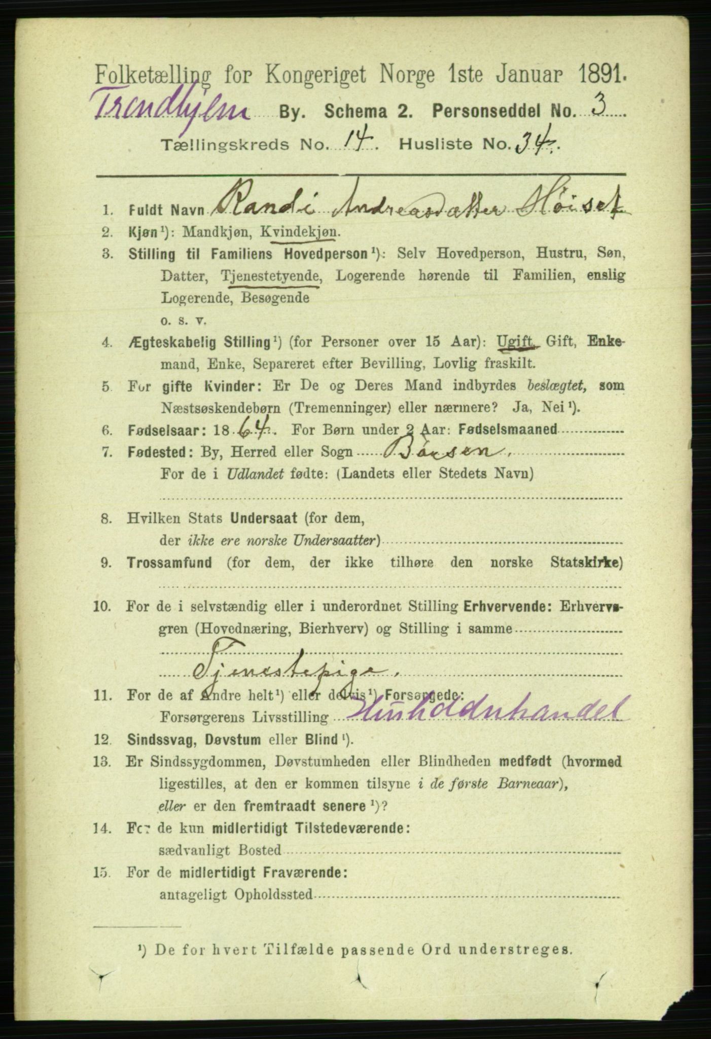 RA, 1891 census for 1601 Trondheim, 1891, p. 11439