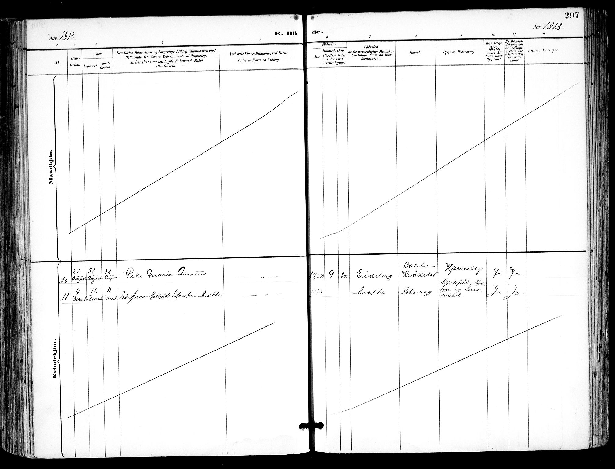 Kråkstad prestekontor Kirkebøker, SAO/A-10125a/F/Fa/L0010: Parish register (official) no. I 10, 1893-1931, p. 297
