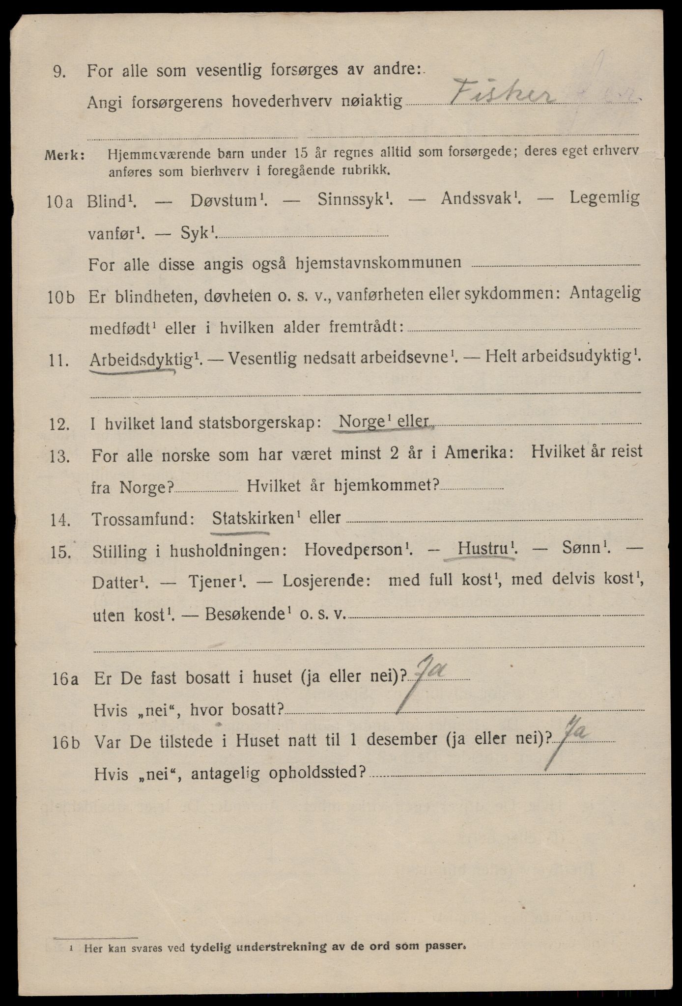 SAST, 1920 census for Egersund town, 1920, p. 2771