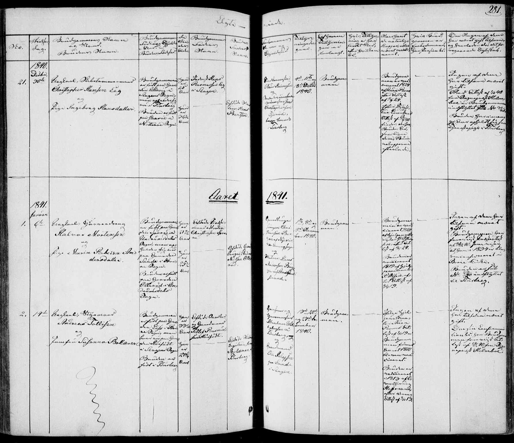 Tønsberg kirkebøker, AV/SAKO-A-330/F/Fa/L0006: Parish register (official) no. I 6, 1836-1844, p. 281