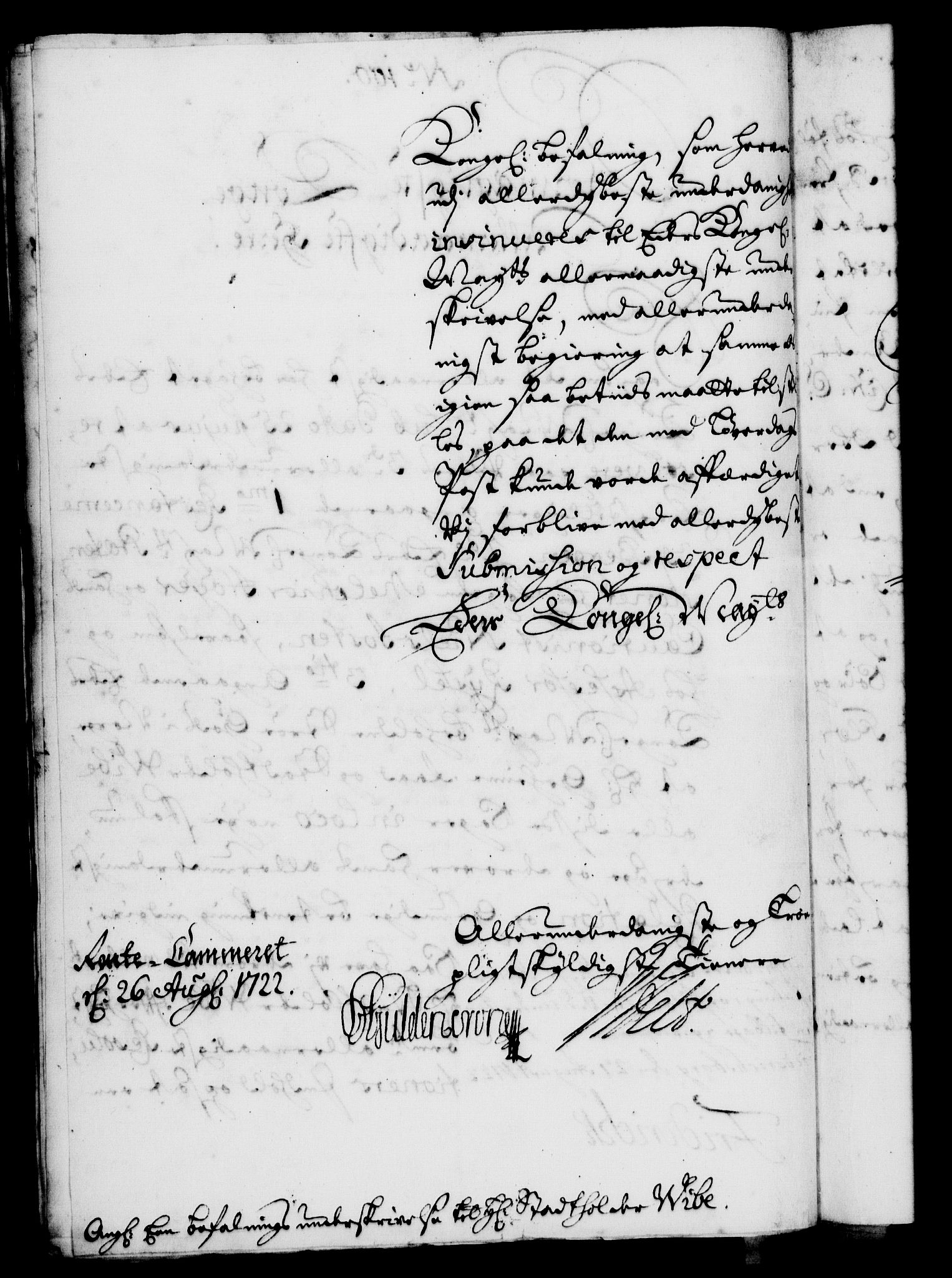 Rentekammeret, Kammerkanselliet, RA/EA-3111/G/Gf/Gfa/L0005: Norsk relasjons- og resolusjonsprotokoll (merket RK 52.5), 1722, p. 522