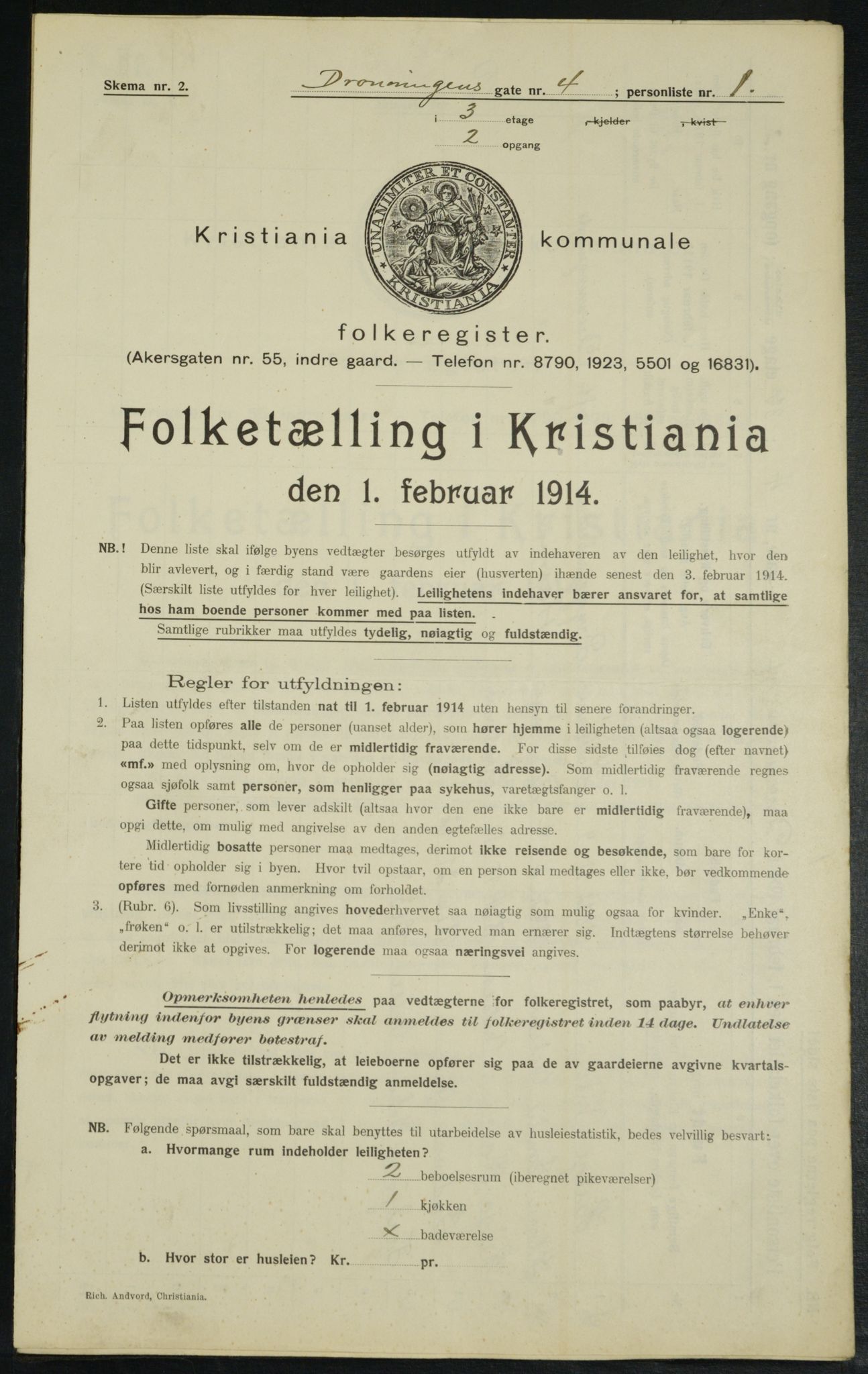 OBA, Municipal Census 1914 for Kristiania, 1914, p. 17404