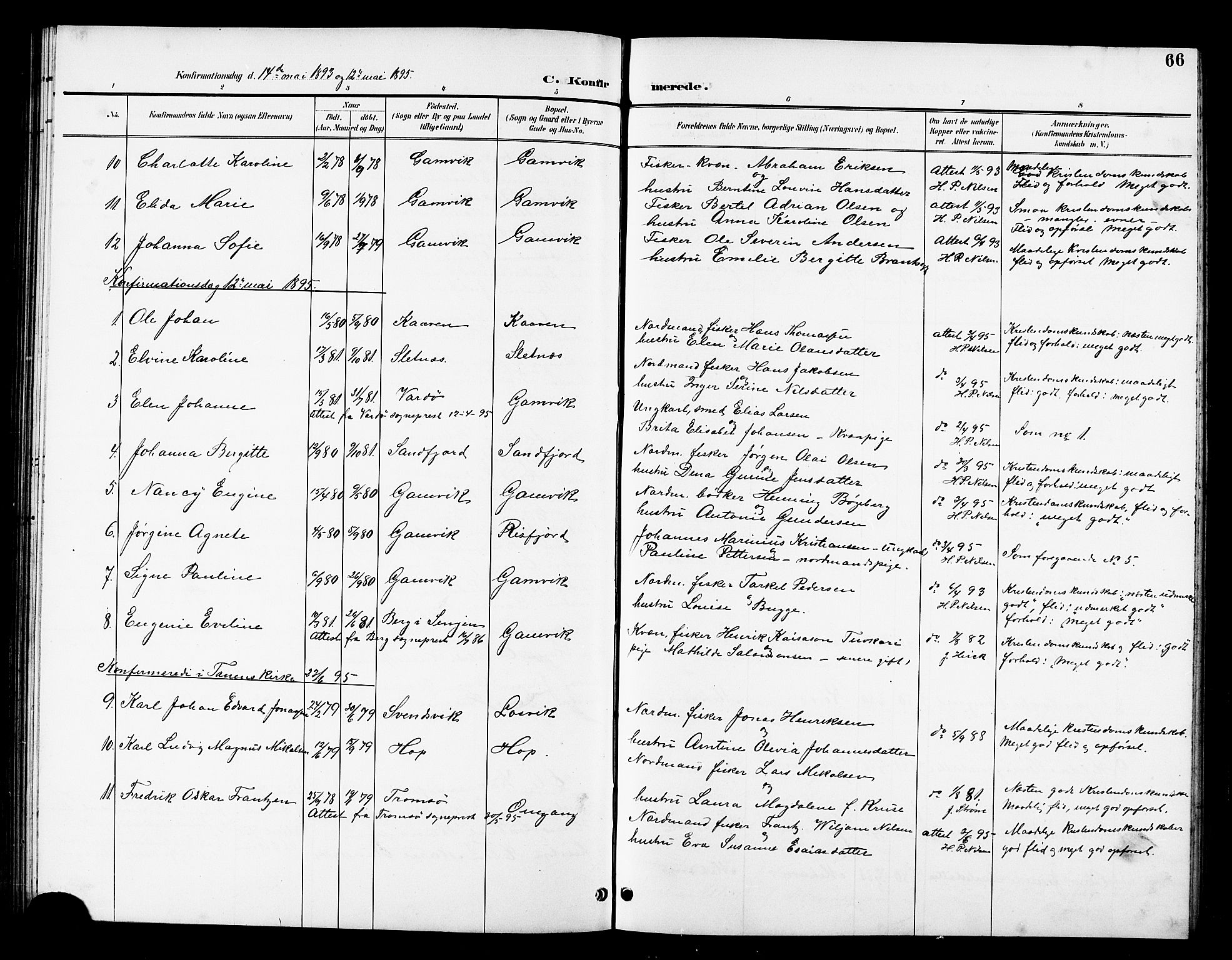 Tana sokneprestkontor, SATØ/S-1334/H/Hb/L0006klokker: Parish register (copy) no. 6, 1892-1909, p. 66