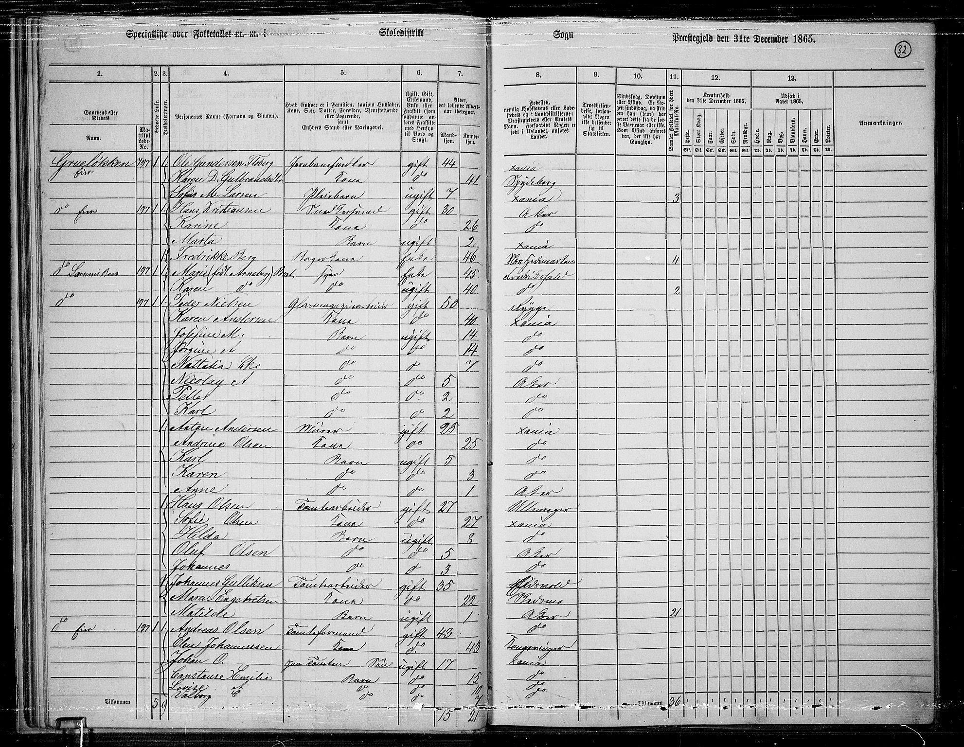 RA, 1865 census for Østre Aker, 1865, p. 256