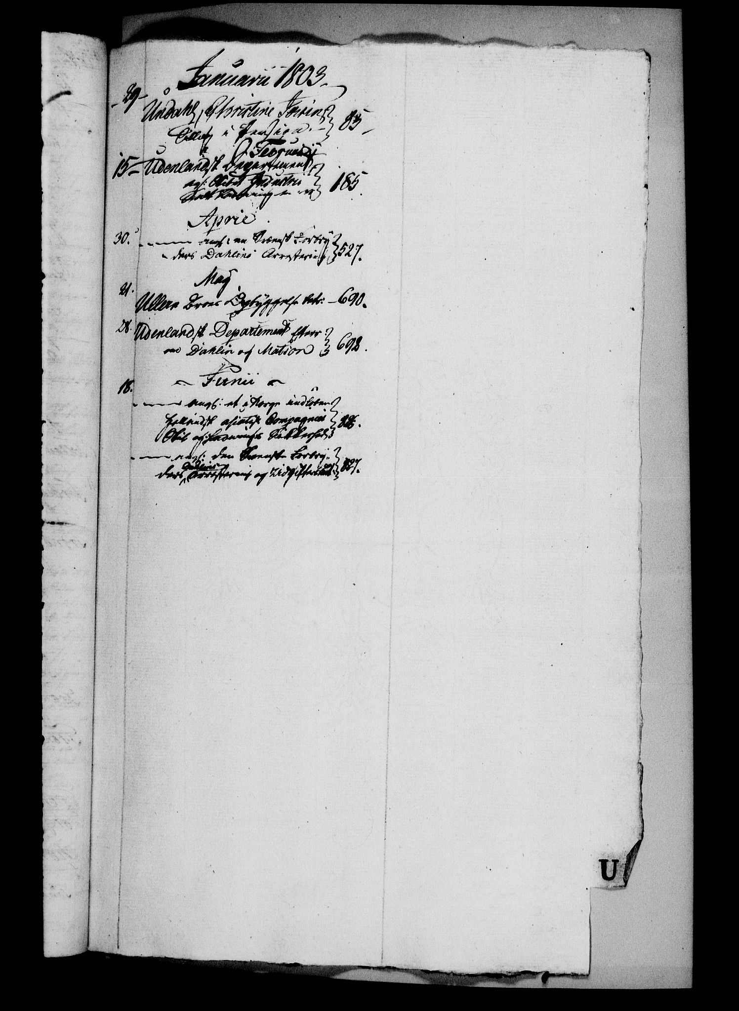 Danske Kanselli 1800-1814, RA/EA-3024/H/Hg/Hga/Hgaa/L0007: Brevbok, 1803