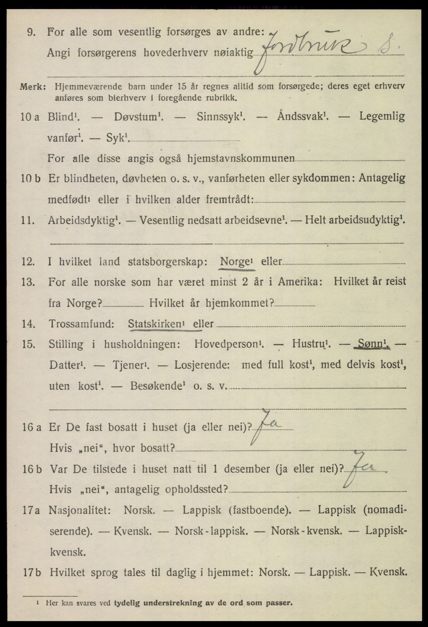 SAT, 1920 census for Frol, 1920, p. 2988