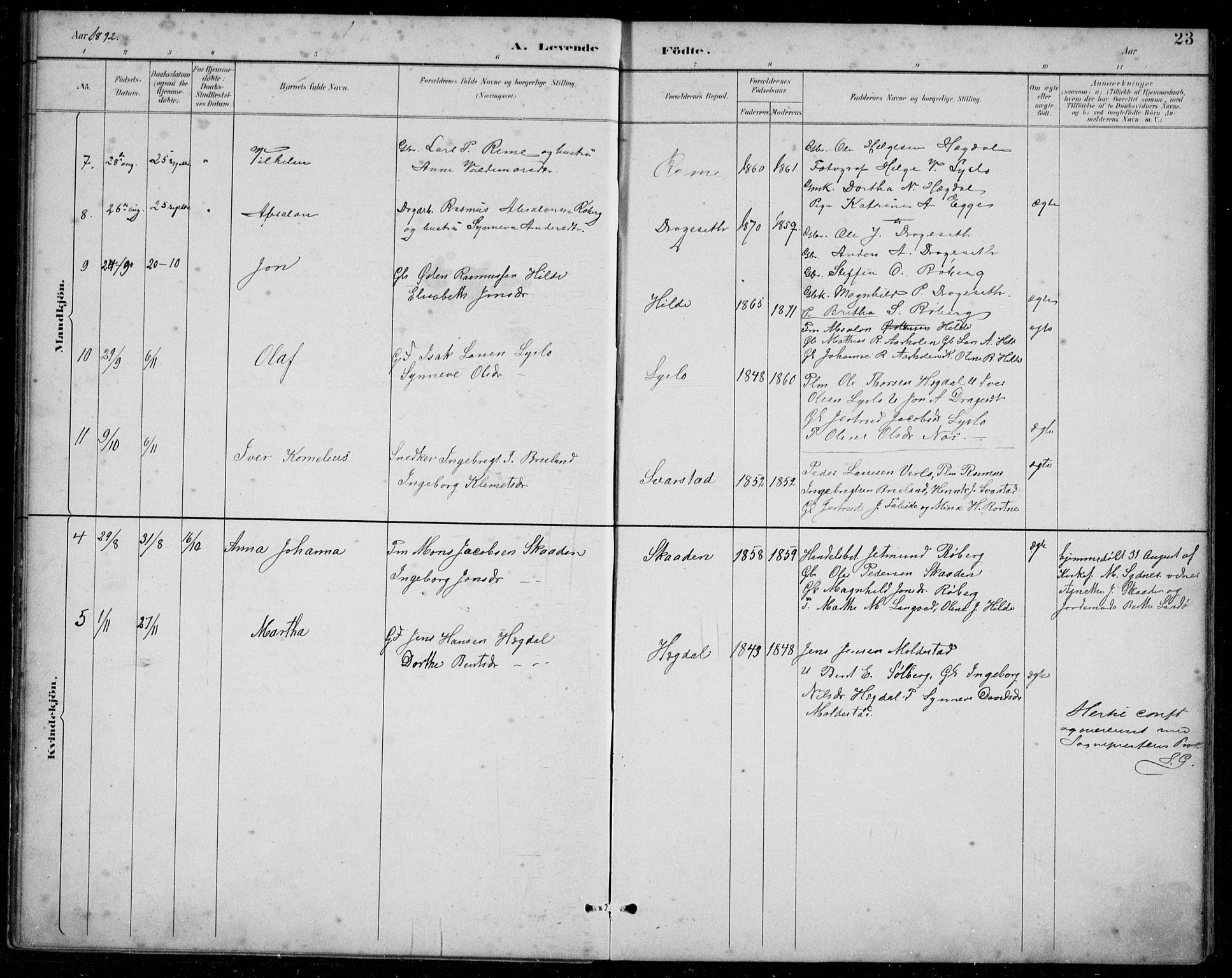 Innvik sokneprestembete, AV/SAB-A-80501: Parish register (copy) no. A 3, 1886-1912, p. 23