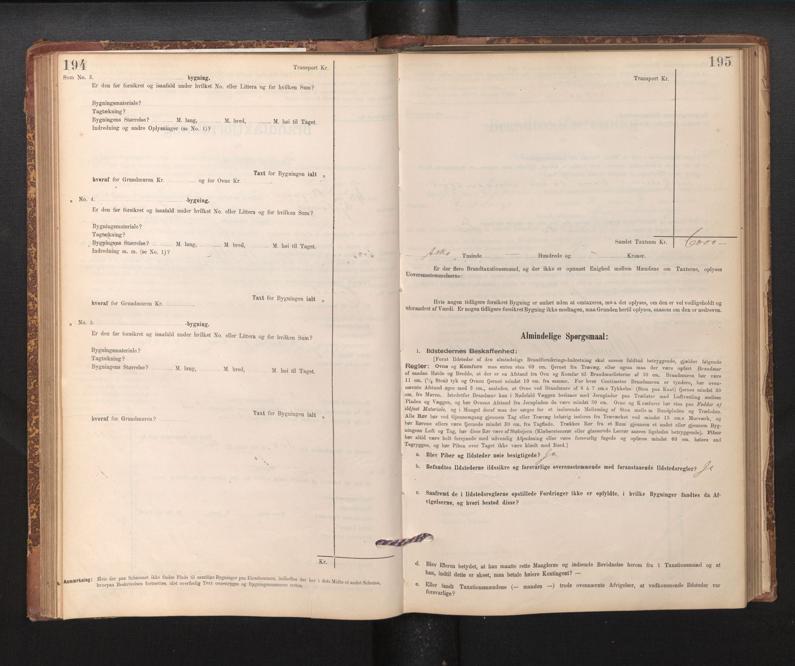 Lensmannen i Fjell, AV/SAB-A-32301/0012/L0005: Branntakstprotokoll, skjematakst, 1895-1931, p. 194-195