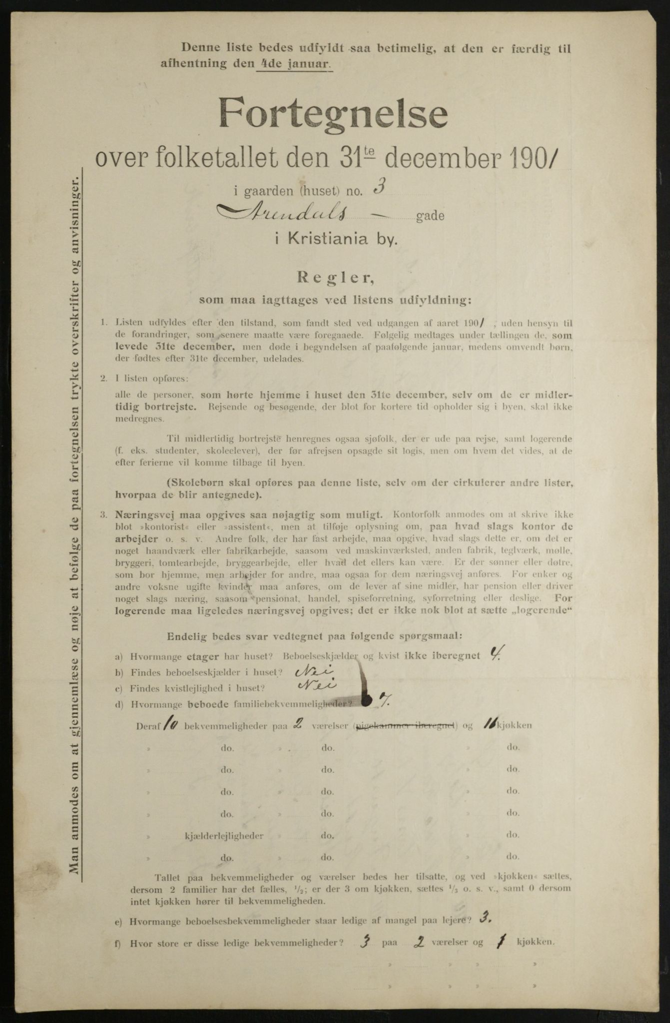 OBA, Municipal Census 1901 for Kristiania, 1901, p. 400