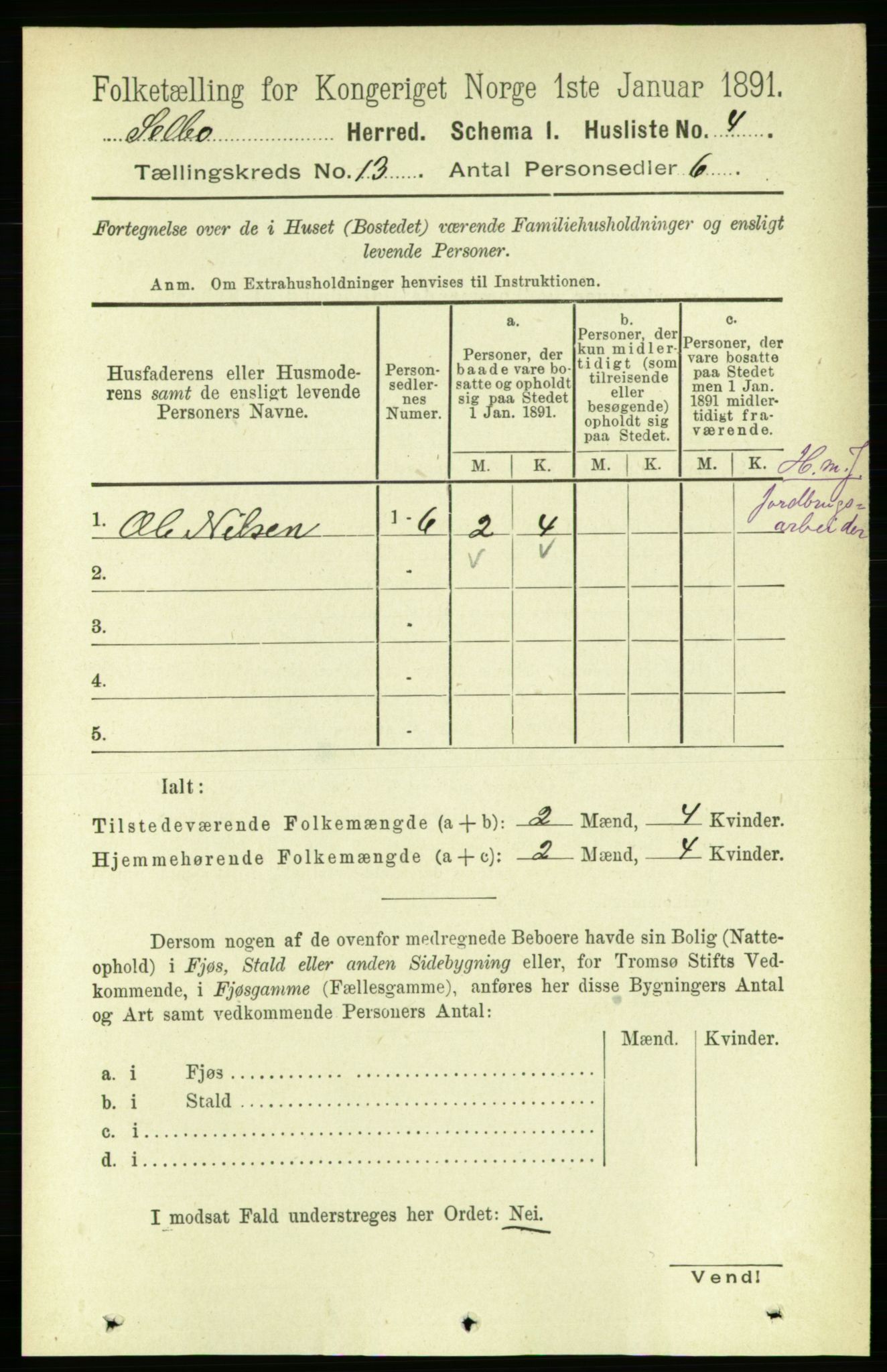 RA, 1891 census for 1664 Selbu, 1891, p. 4540