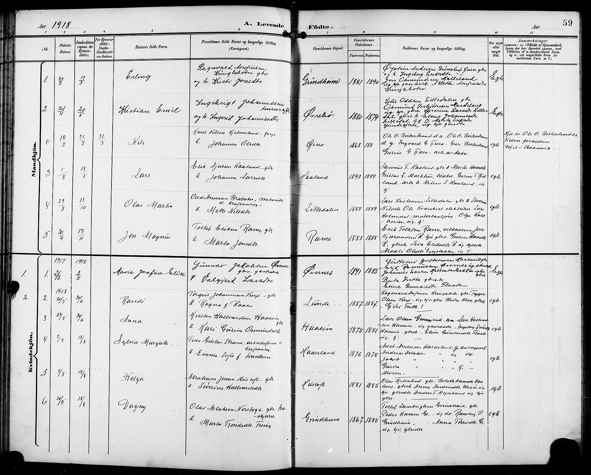 Etne sokneprestembete, AV/SAB-A-75001/H/Hab: Parish register (copy) no. C 5, 1896-1920, p. 59