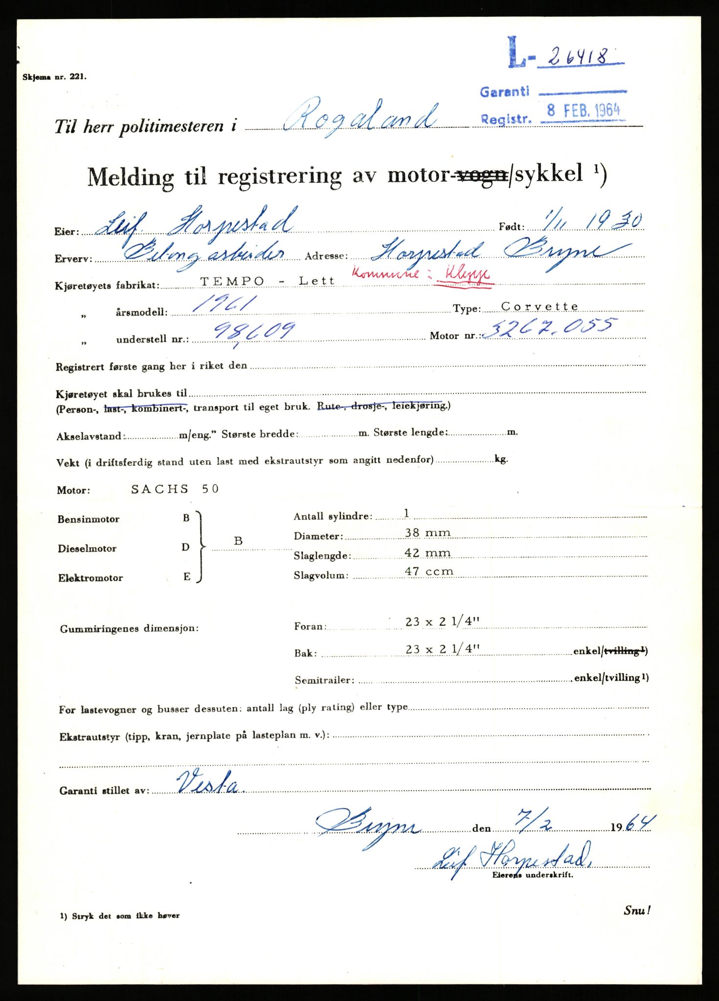 Stavanger trafikkstasjon, AV/SAST-A-101942/0/F/L0044: L-26300 - L-26999, 1930-1971, p. 335