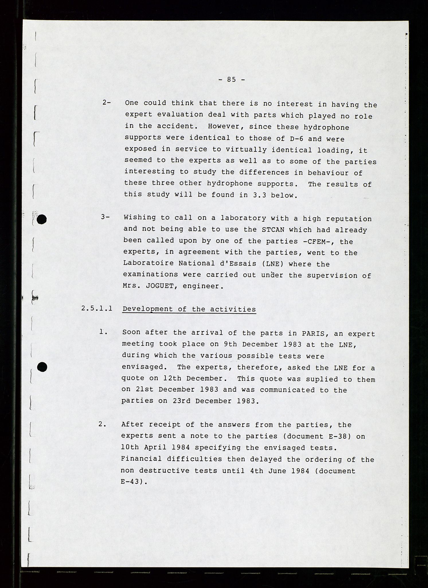 Pa 1503 - Stavanger Drilling AS, AV/SAST-A-101906/Da/L0007: Alexander L. Kielland - Rettssak i Paris, 1982-1988, p. 85