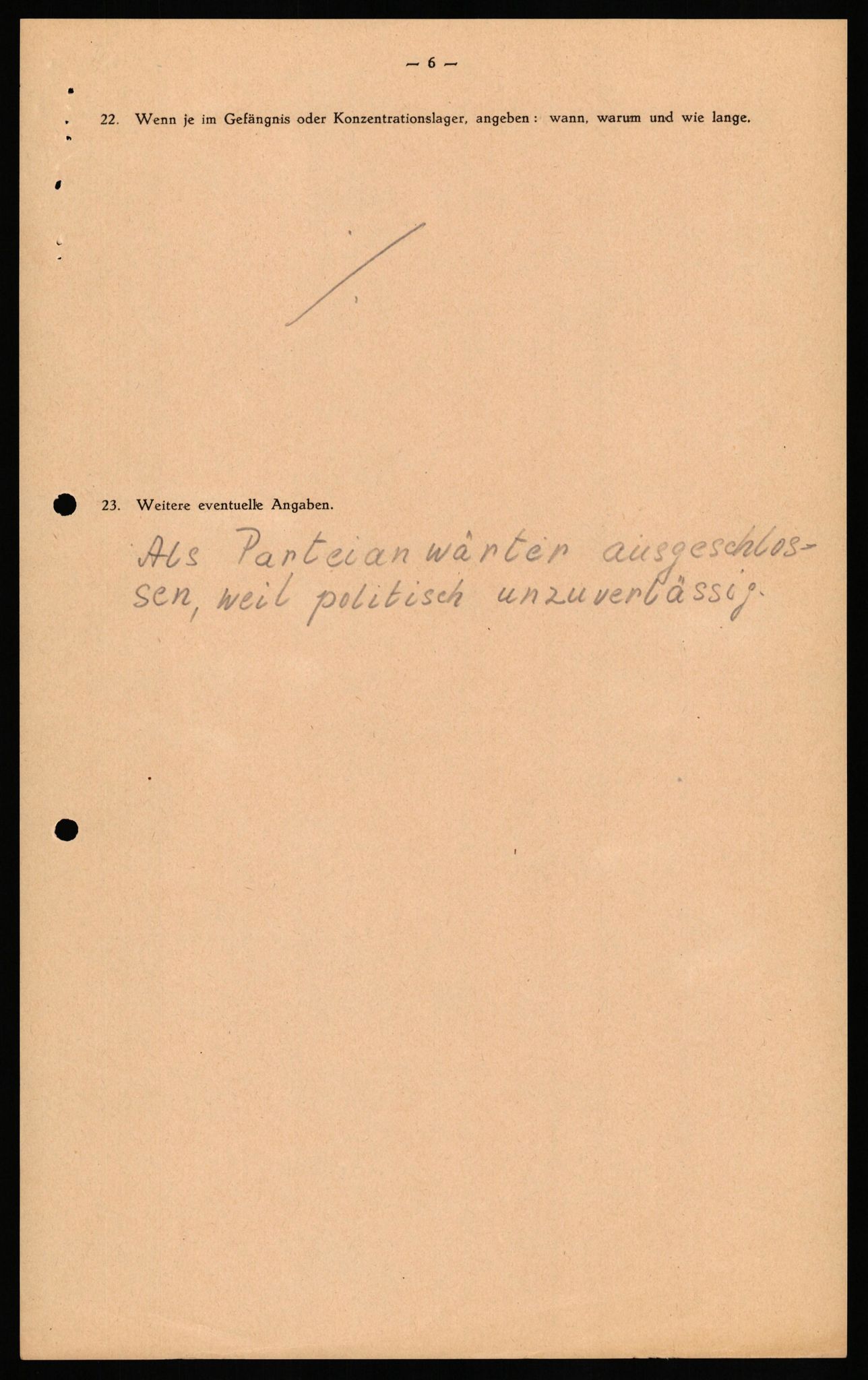 Forsvaret, Forsvarets overkommando II, RA/RAFA-3915/D/Db/L0027: CI Questionaires. Tyske okkupasjonsstyrker i Norge. Tyskere., 1945-1946, p. 348