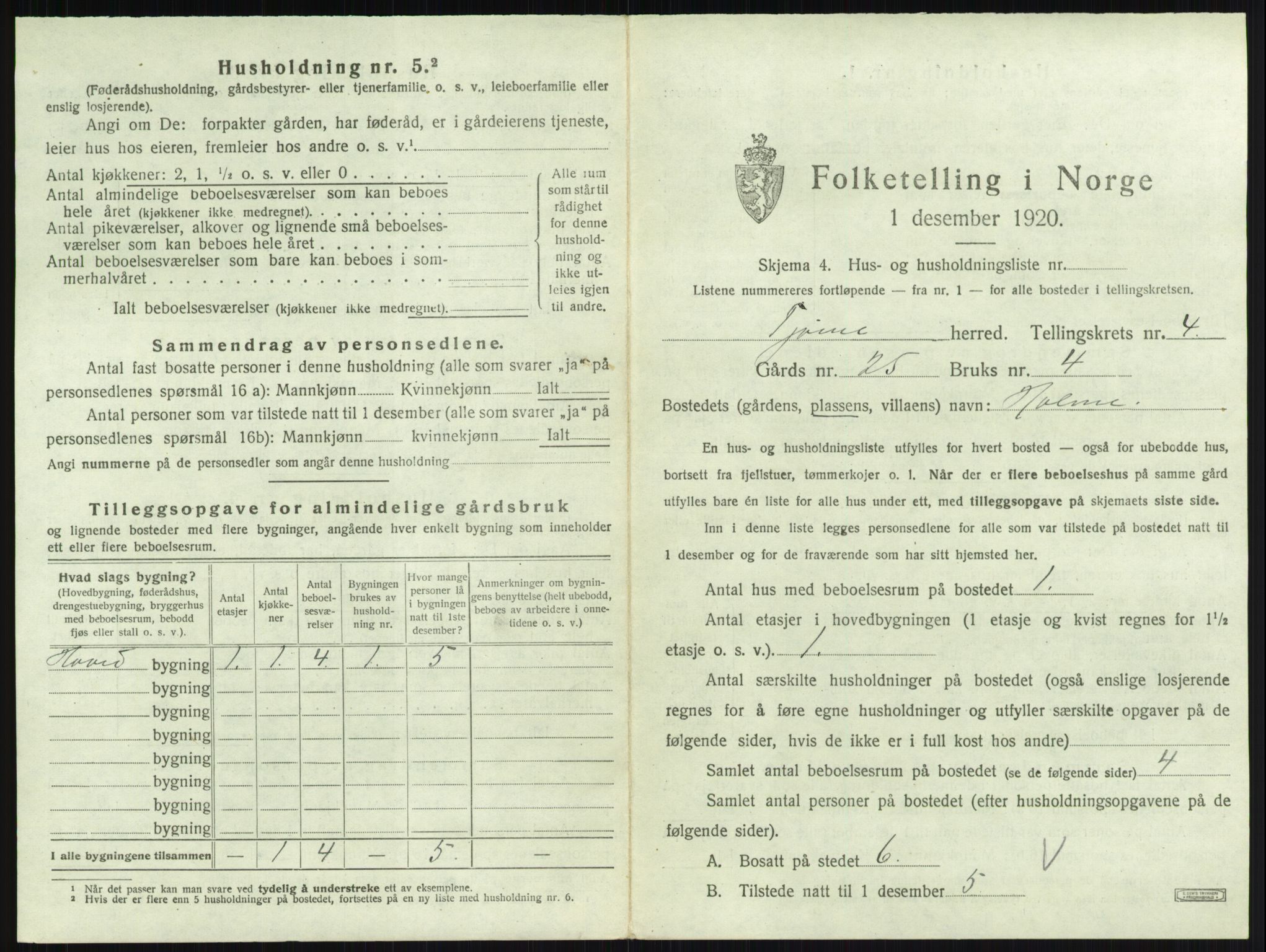 SAKO, 1920 census for Tjøme, 1920, p. 1145