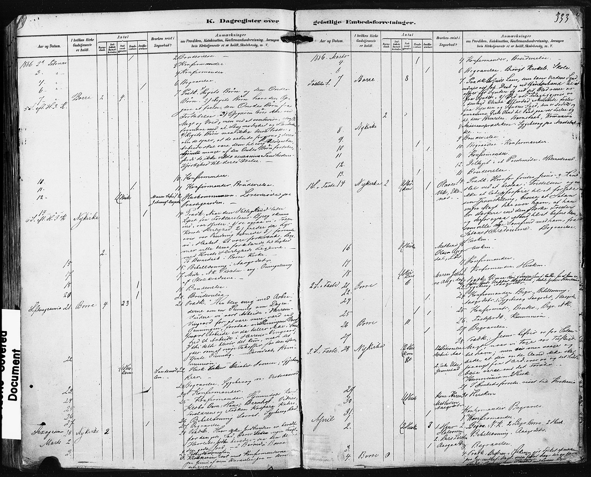 Borre kirkebøker, SAKO/A-338/F/Fa/L0009: Parish register (official) no. I 9, 1878-1896, p. 333