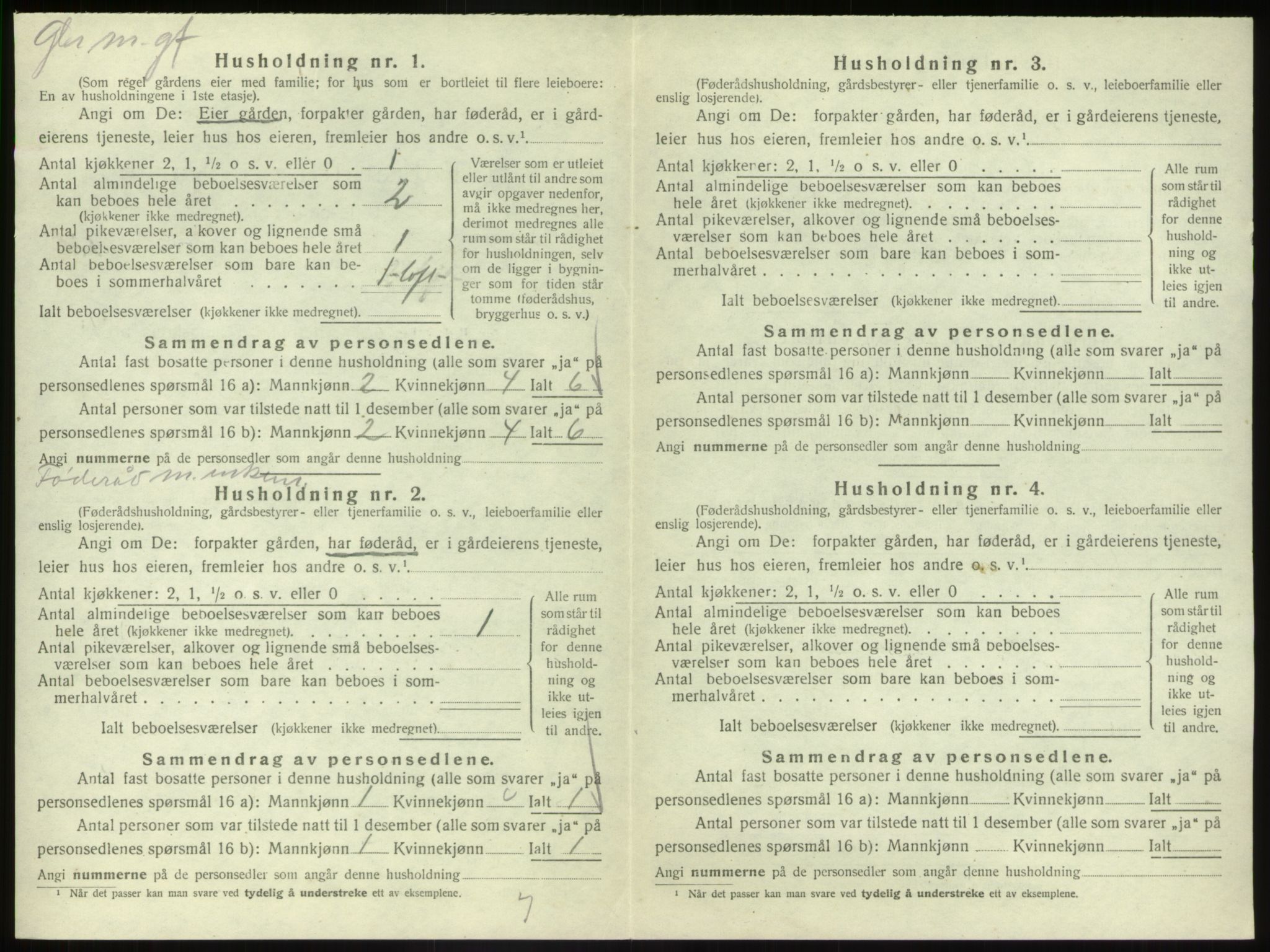 SAB, 1920 census for Vevring, 1920, p. 117