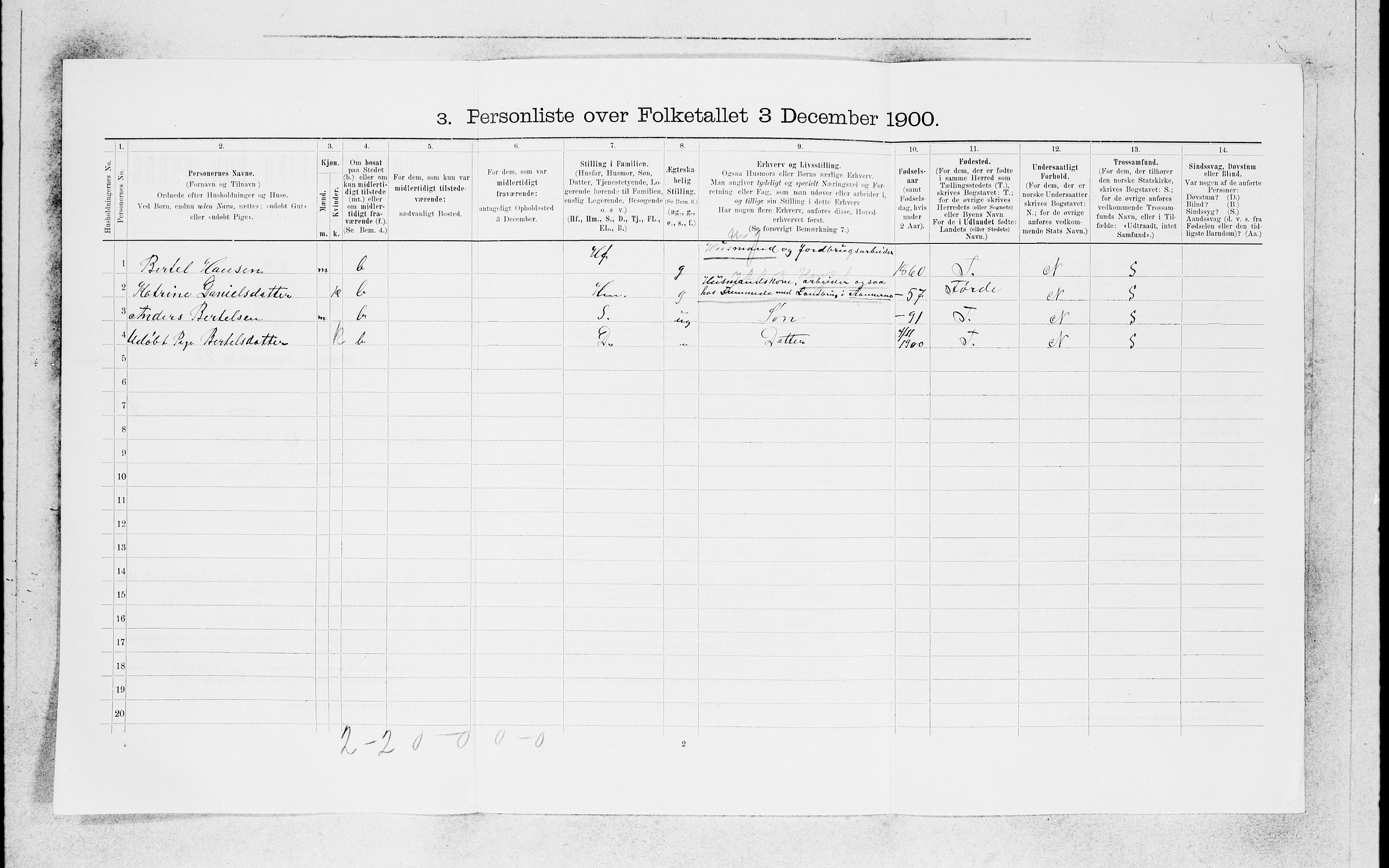 SAB, 1900 census for Kinn, 1900, p. 472