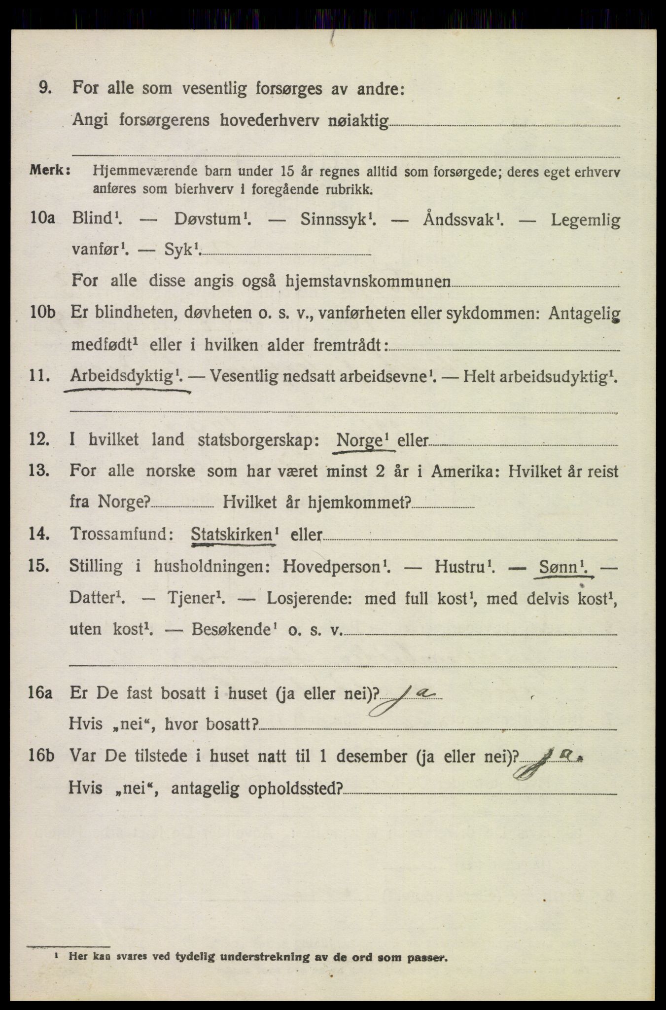 SAH, 1920 census for Tolga, 1920, p. 2380