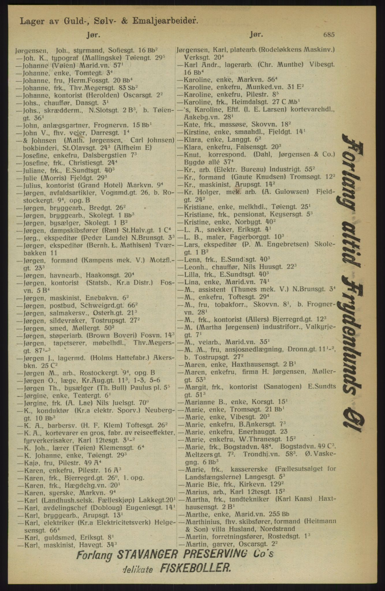 Kristiania/Oslo adressebok, PUBL/-, 1914, p. 685