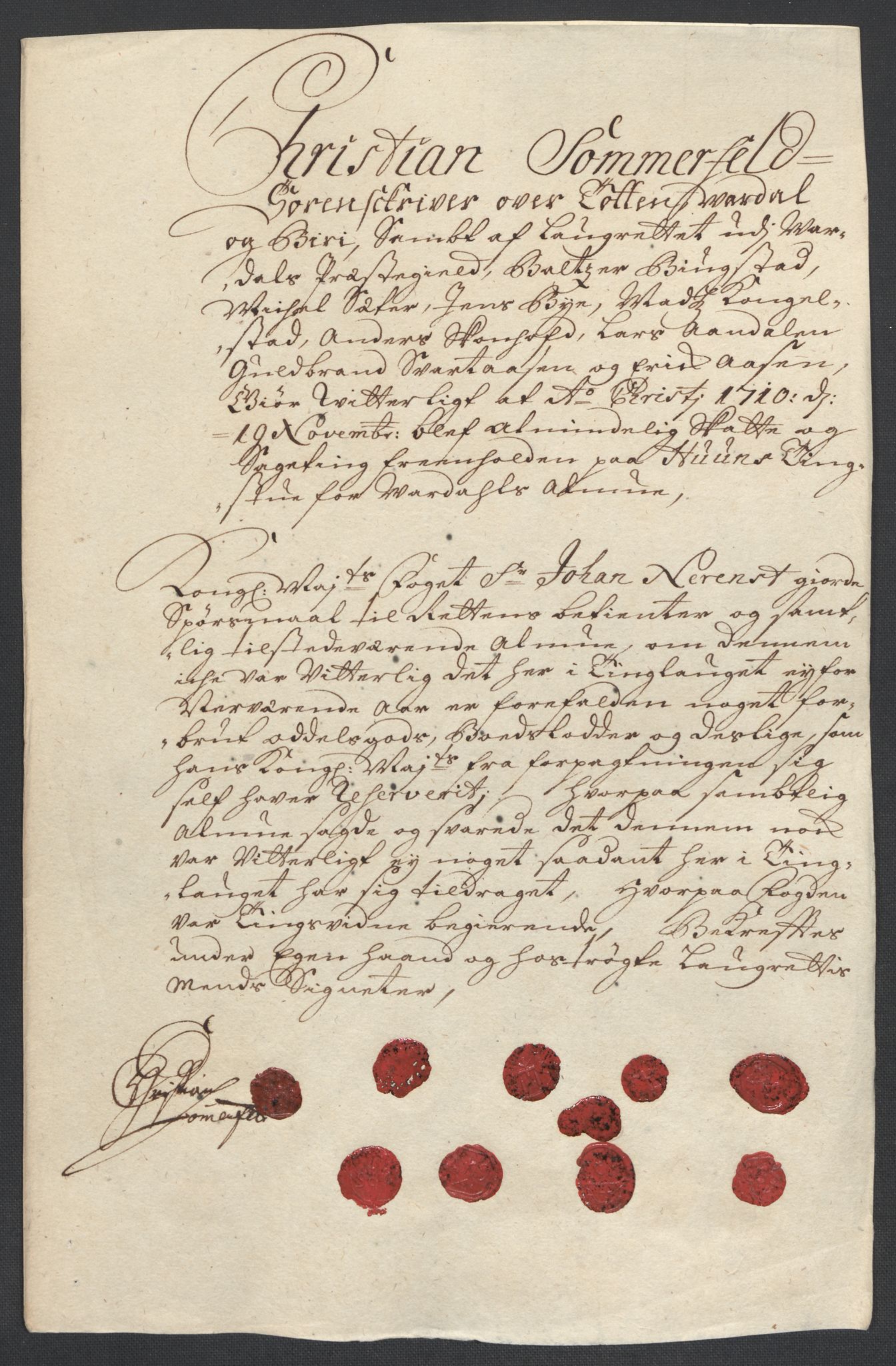 Rentekammeret inntil 1814, Reviderte regnskaper, Fogderegnskap, AV/RA-EA-4092/R18/L1307: Fogderegnskap Hadeland, Toten og Valdres, 1710, p. 28