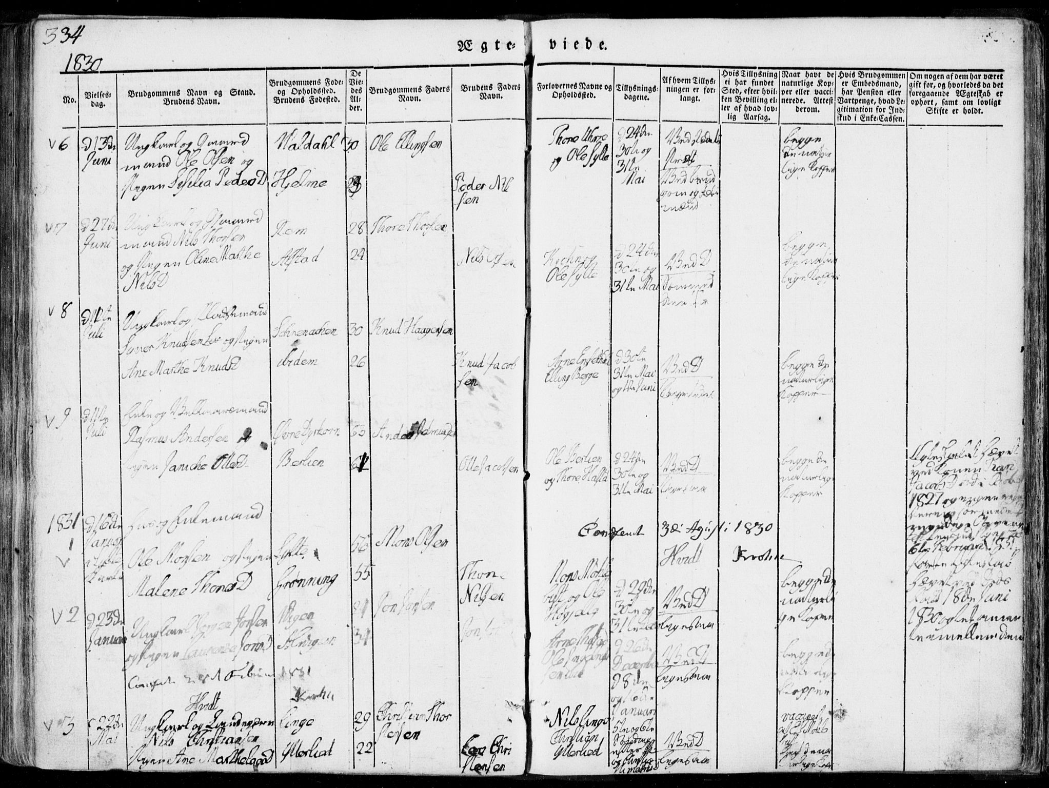 Ministerialprotokoller, klokkerbøker og fødselsregistre - Møre og Romsdal, SAT/A-1454/519/L0248: Parish register (official) no. 519A07, 1829-1860, p. 334