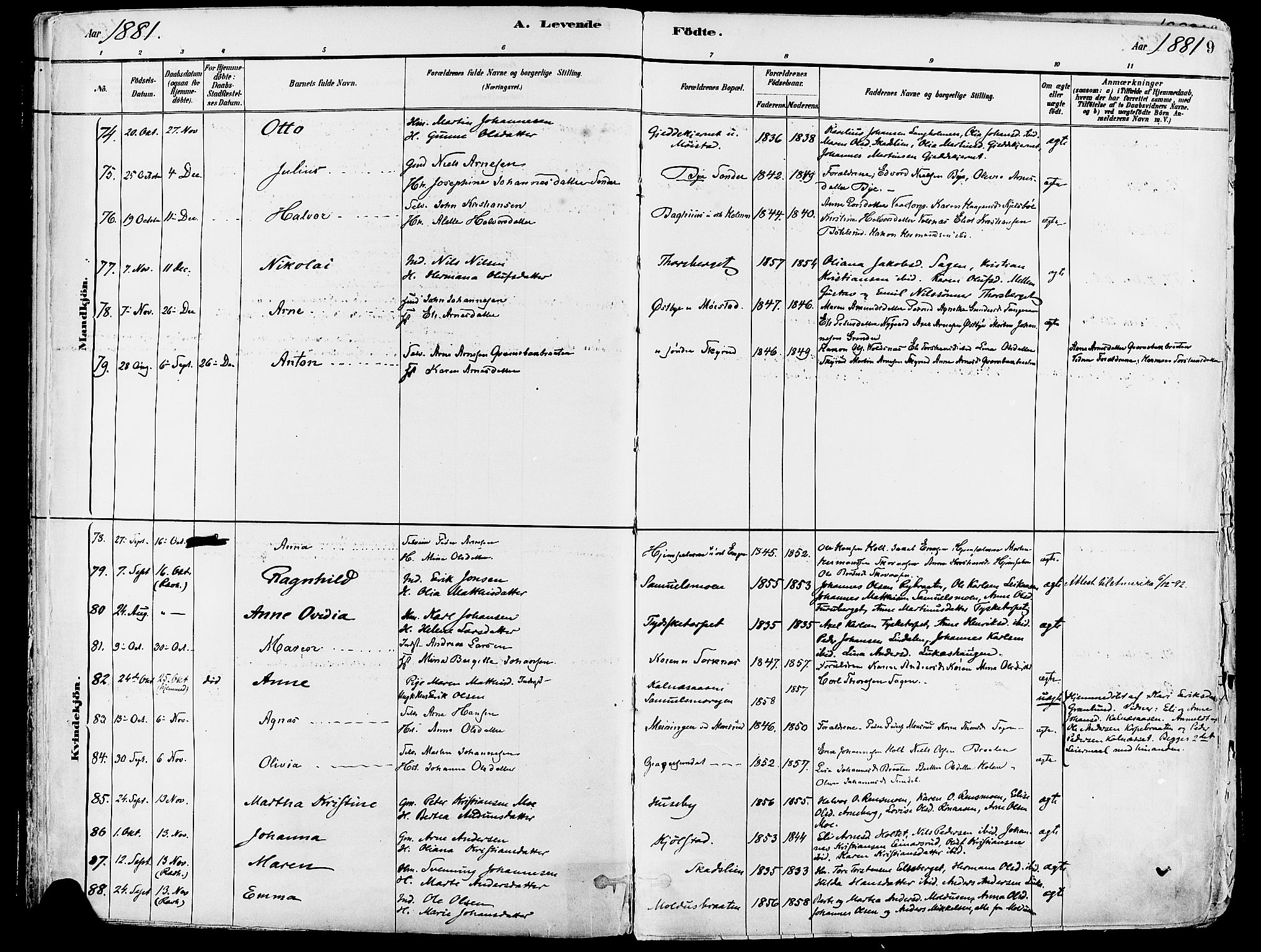 Grue prestekontor, AV/SAH-PREST-036/H/Ha/Haa/L0012: Parish register (official) no. 12, 1881-1897, p. 9