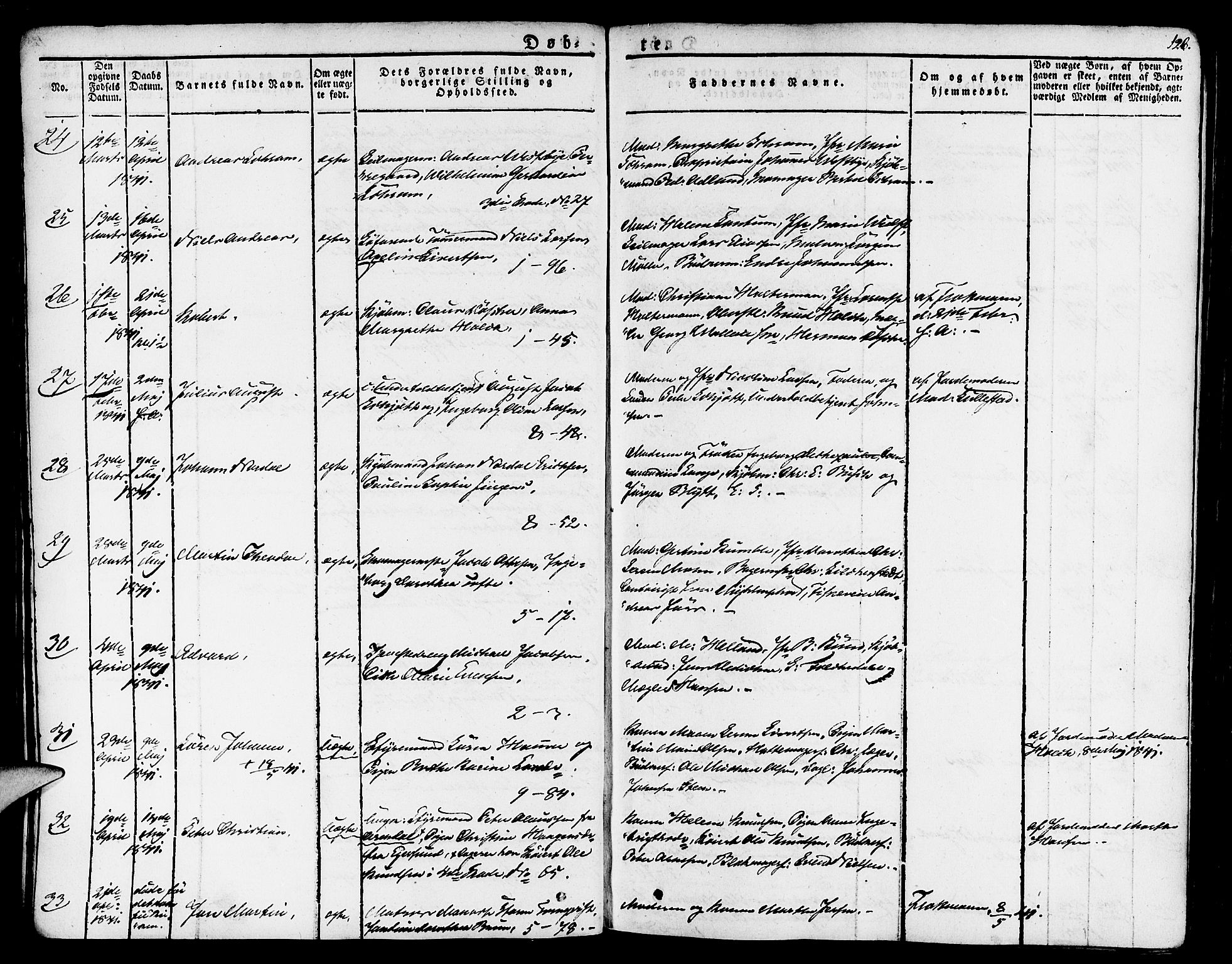 Nykirken Sokneprestembete, AV/SAB-A-77101/H/Haa/L0012: Parish register (official) no. A 12, 1821-1844, p. 126