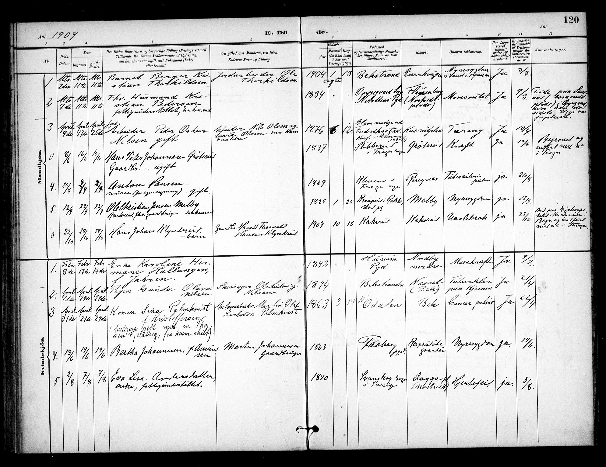Ås prestekontor Kirkebøker, SAO/A-10894/F/Fb/L0002: Parish register (official) no. II 2, 1895-1916, p. 120