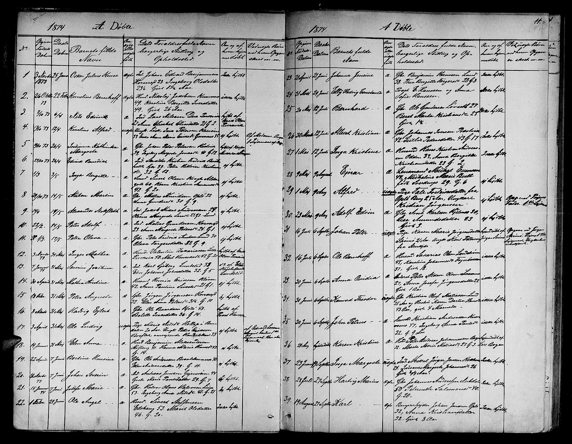 Ministerialprotokoller, klokkerbøker og fødselsregistre - Nord-Trøndelag, SAT/A-1458/780/L0650: Parish register (copy) no. 780C02, 1866-1884, p. 11