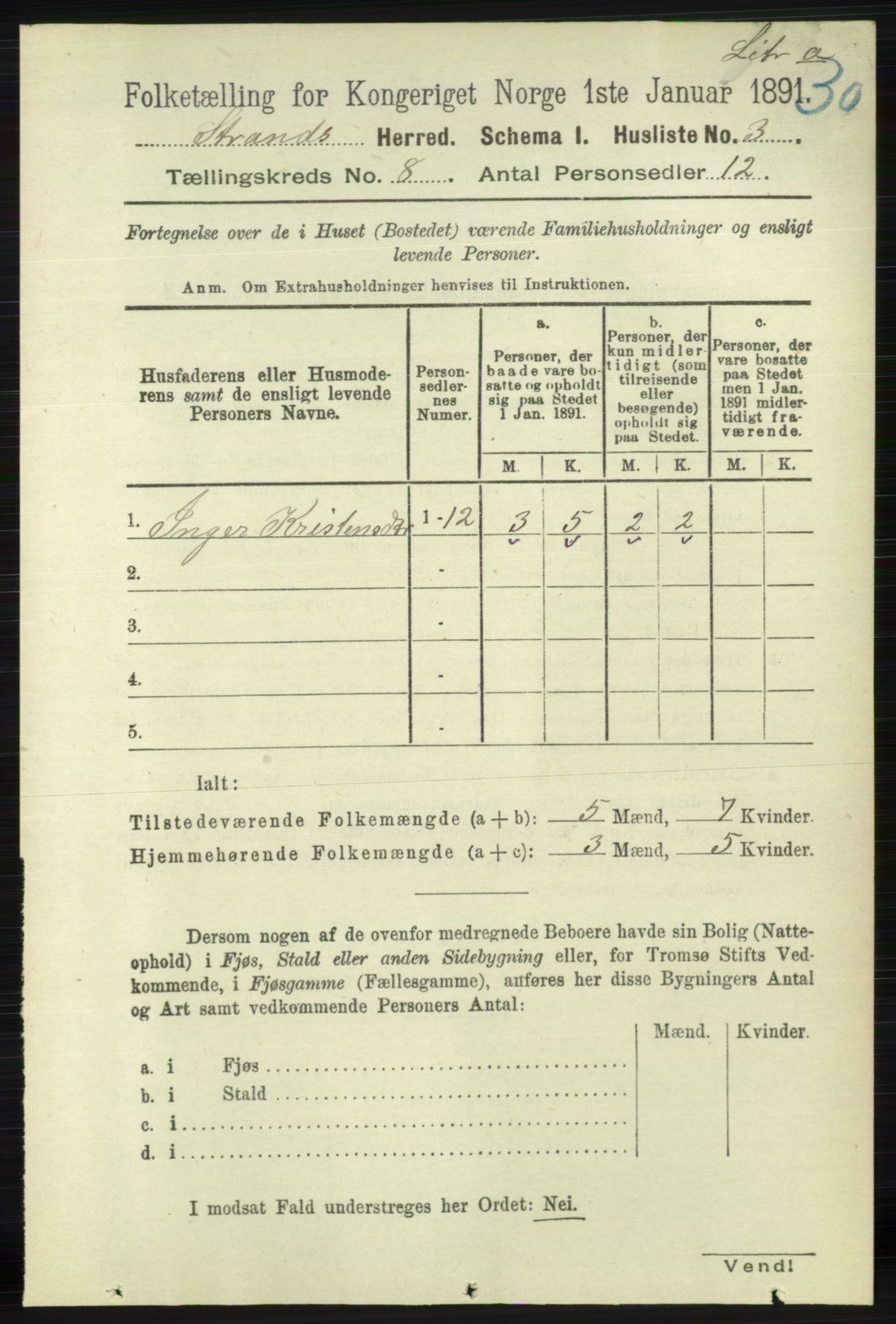 RA, 1891 census for 1130 Strand, 1891, p. 2481