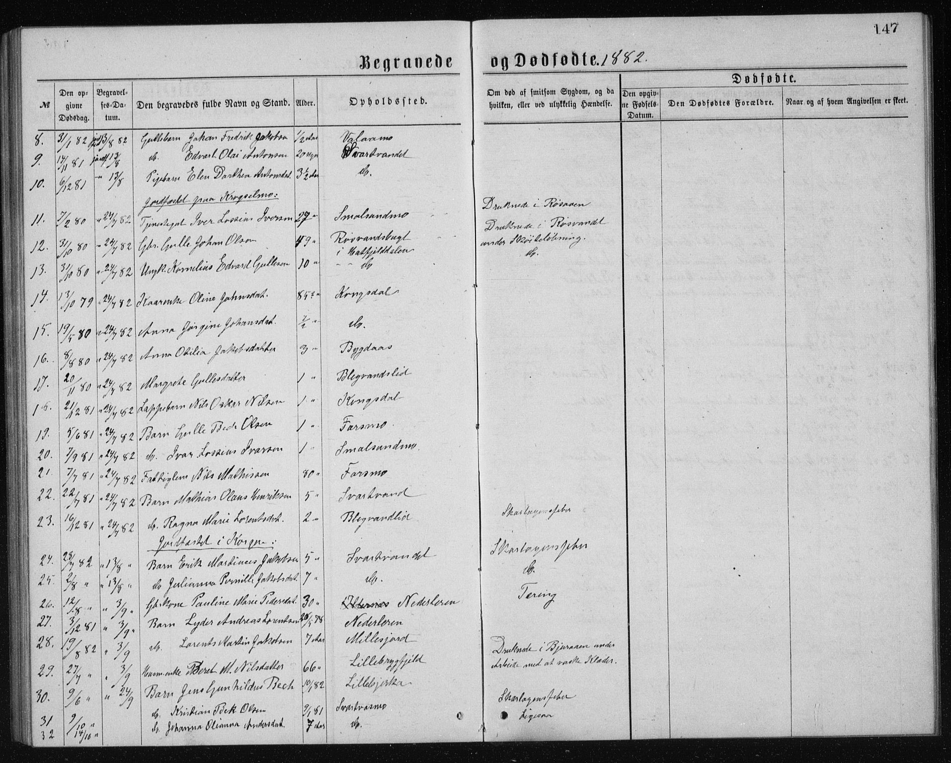 Ministerialprotokoller, klokkerbøker og fødselsregistre - Nordland, AV/SAT-A-1459/826/L0381: Parish register (copy) no. 826C01, 1877-1886, p. 147