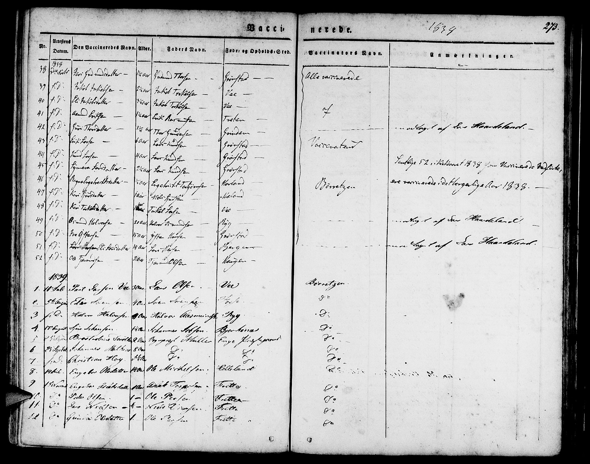 Etne sokneprestembete, AV/SAB-A-75001/H/Haa: Parish register (official) no. A 7, 1831-1847, p. 273