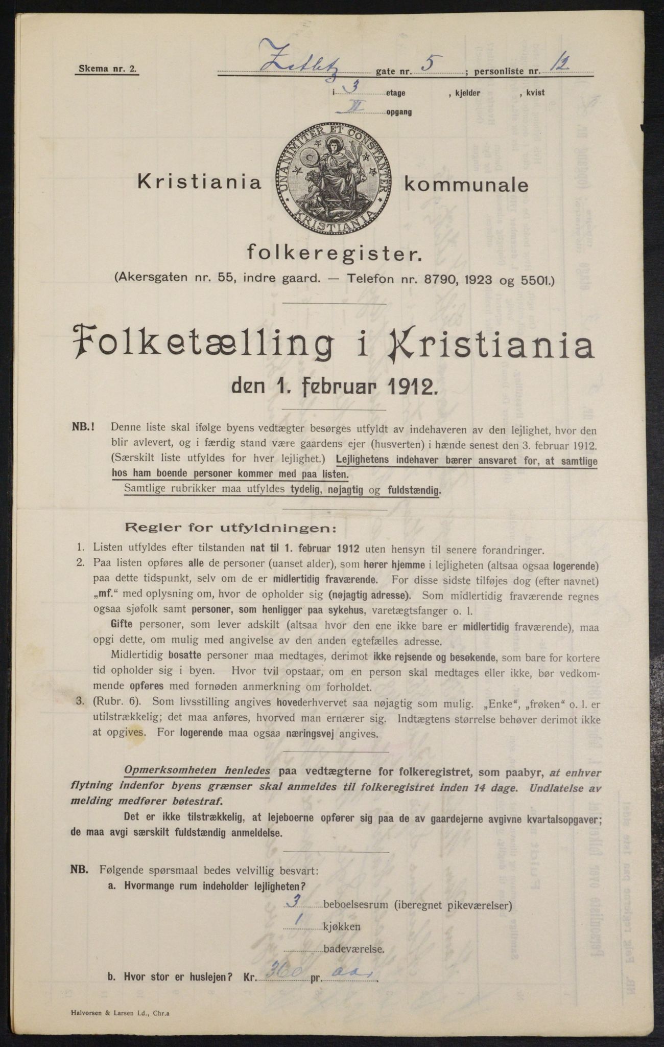 OBA, Municipal Census 1912 for Kristiania, 1912, p. 128670