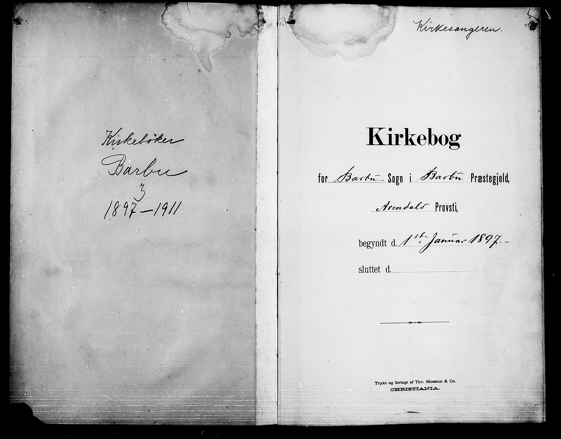 Barbu sokneprestkontor, SAK/1111-0003/F/Fb/L0003: Parish register (copy) no. B 3, 1897-1911