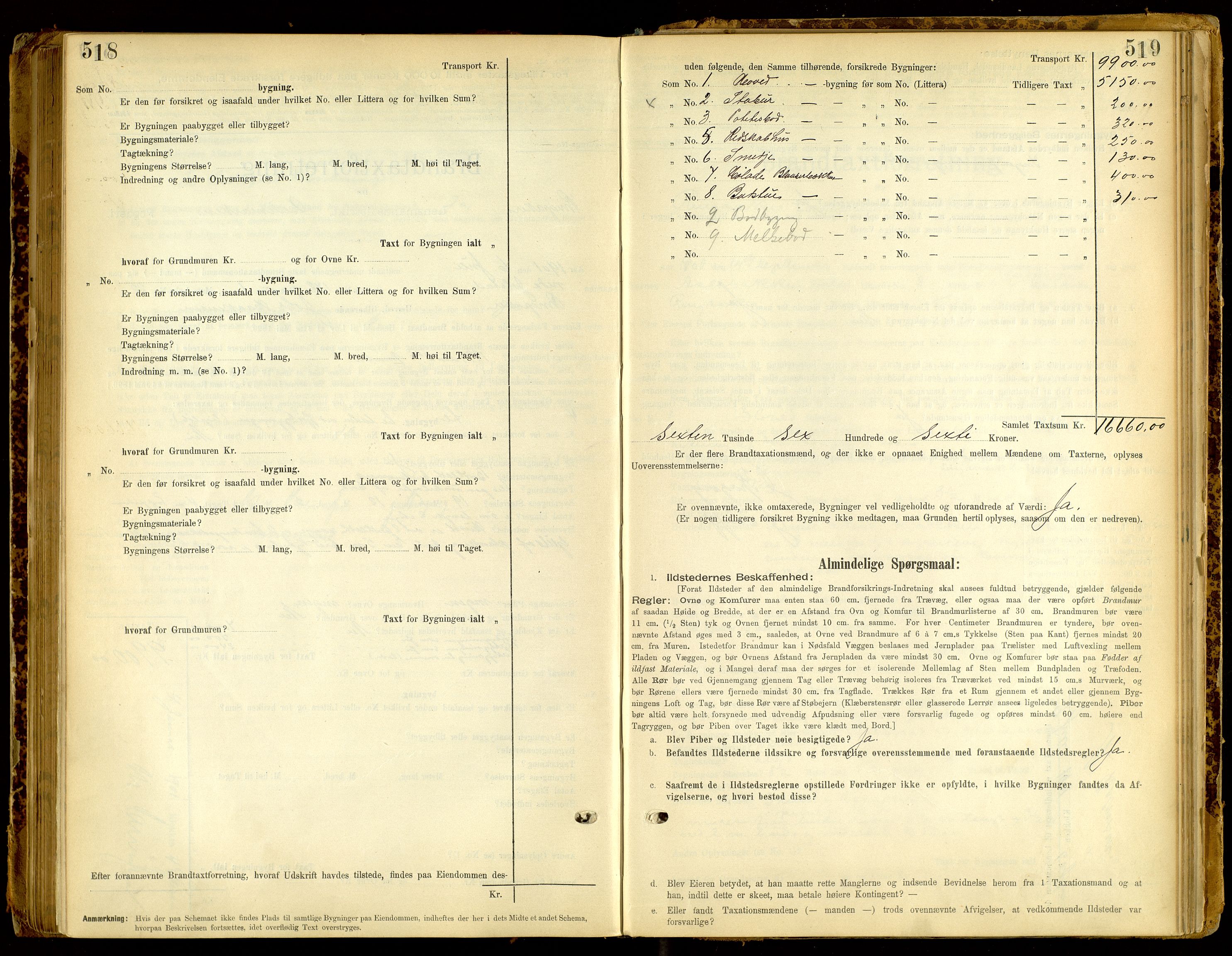 Norges Brannkasse, Ringsaker, AV/SAH-NBRANR-003/F/L0008: Branntakstprotokoll, 1894-1905, p. 518-519
