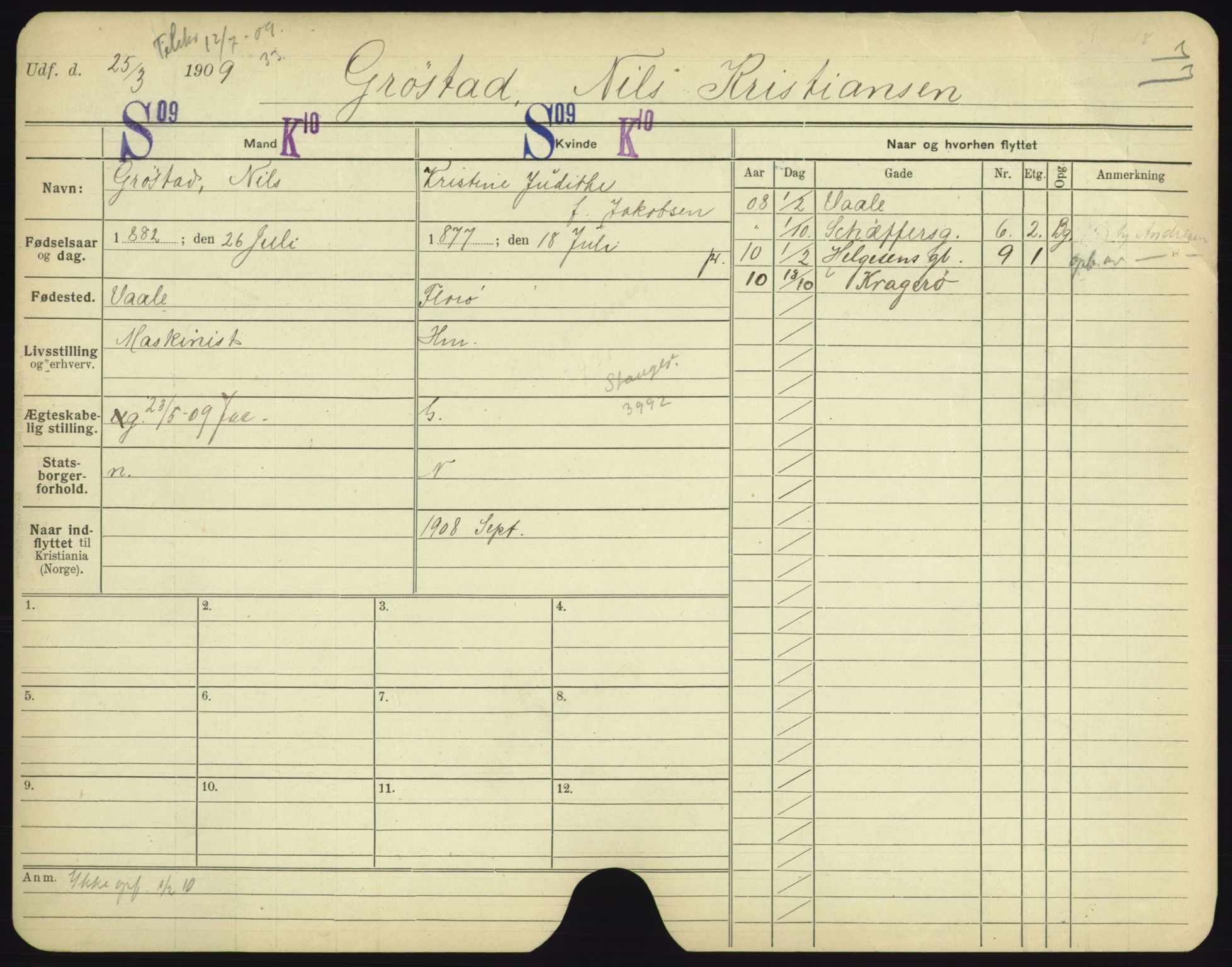 Oslo folkeregister, Registerkort, AV/SAO-A-11715/F/Fa/Fac/L0003: Menn, 1906-1914, p. 681a