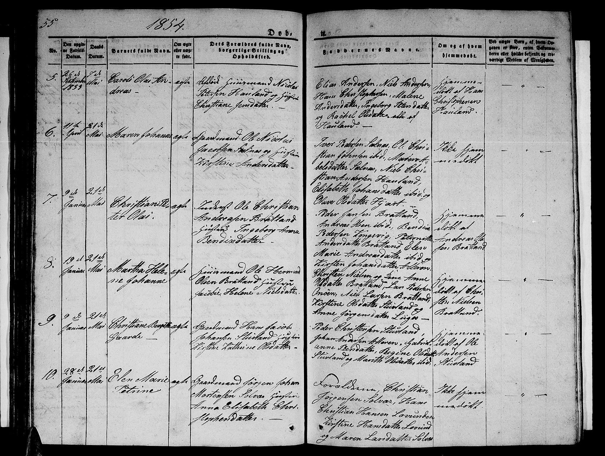 Ministerialprotokoller, klokkerbøker og fødselsregistre - Nordland, AV/SAT-A-1459/839/L0572: Parish register (copy) no. 839C02, 1841-1873, p. 55