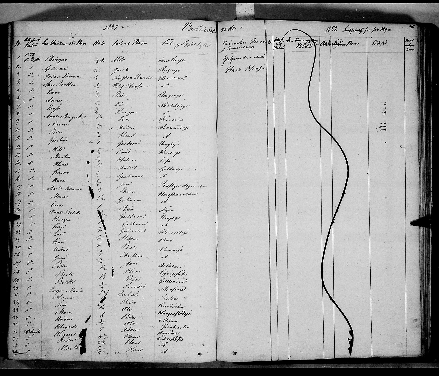 Jevnaker prestekontor, SAH/PREST-116/H/Ha/Haa/L0006: Parish register (official) no. 6, 1837-1857, p. 311