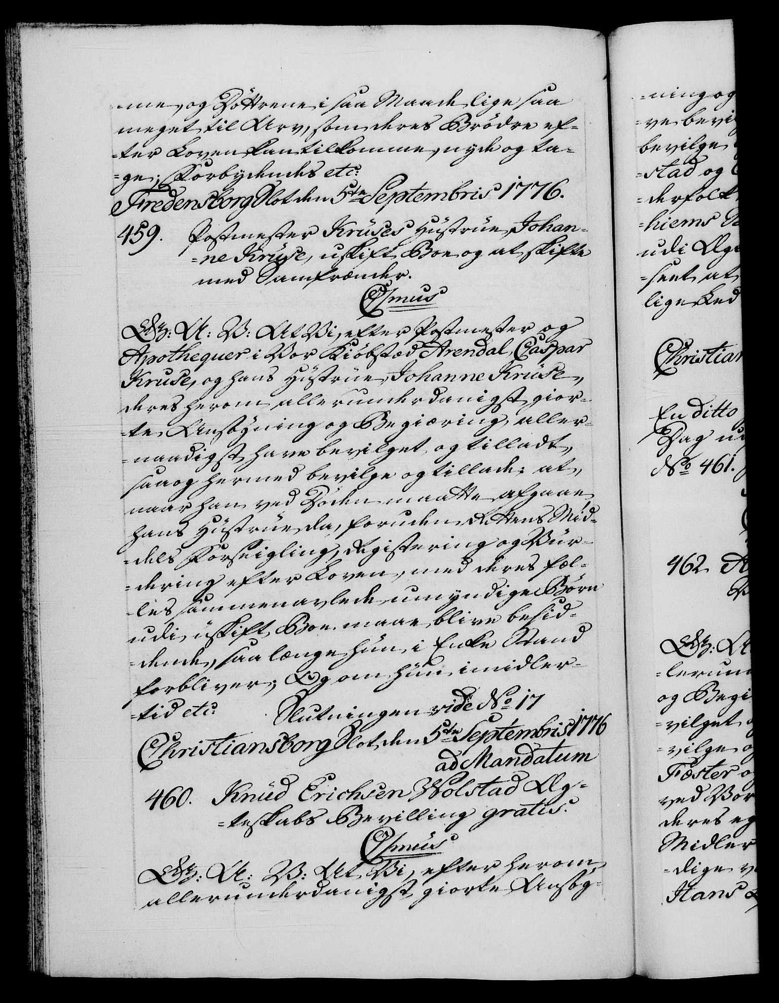 Danske Kanselli 1572-1799, RA/EA-3023/F/Fc/Fca/Fcaa/L0047: Norske registre, 1776-1778, p. 298b