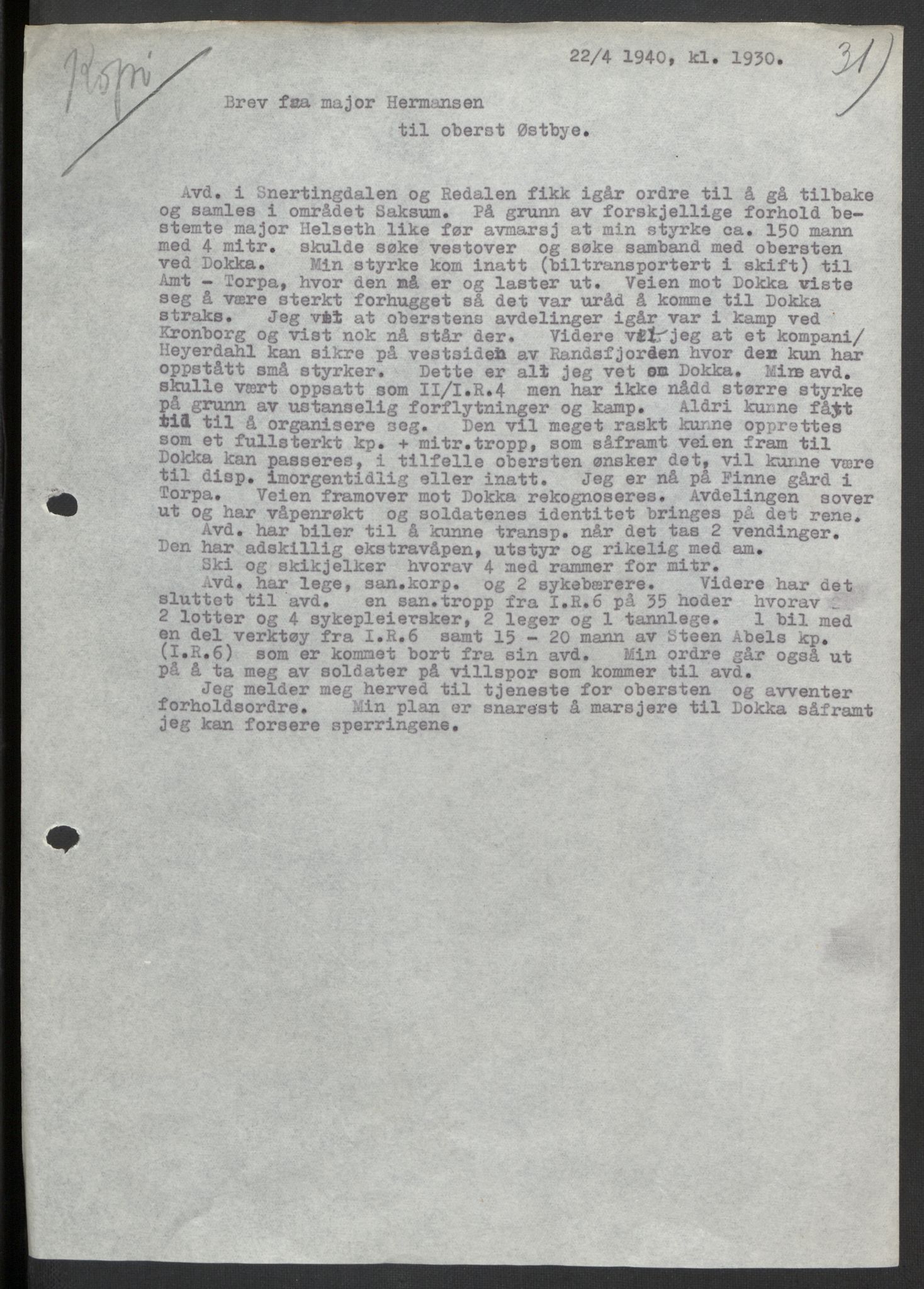 Forsvaret, Forsvarets krigshistoriske avdeling, AV/RA-RAFA-2017/Y/Yb/L0104: II-C-11-430  -  4. Divisjon., 1940, p. 272