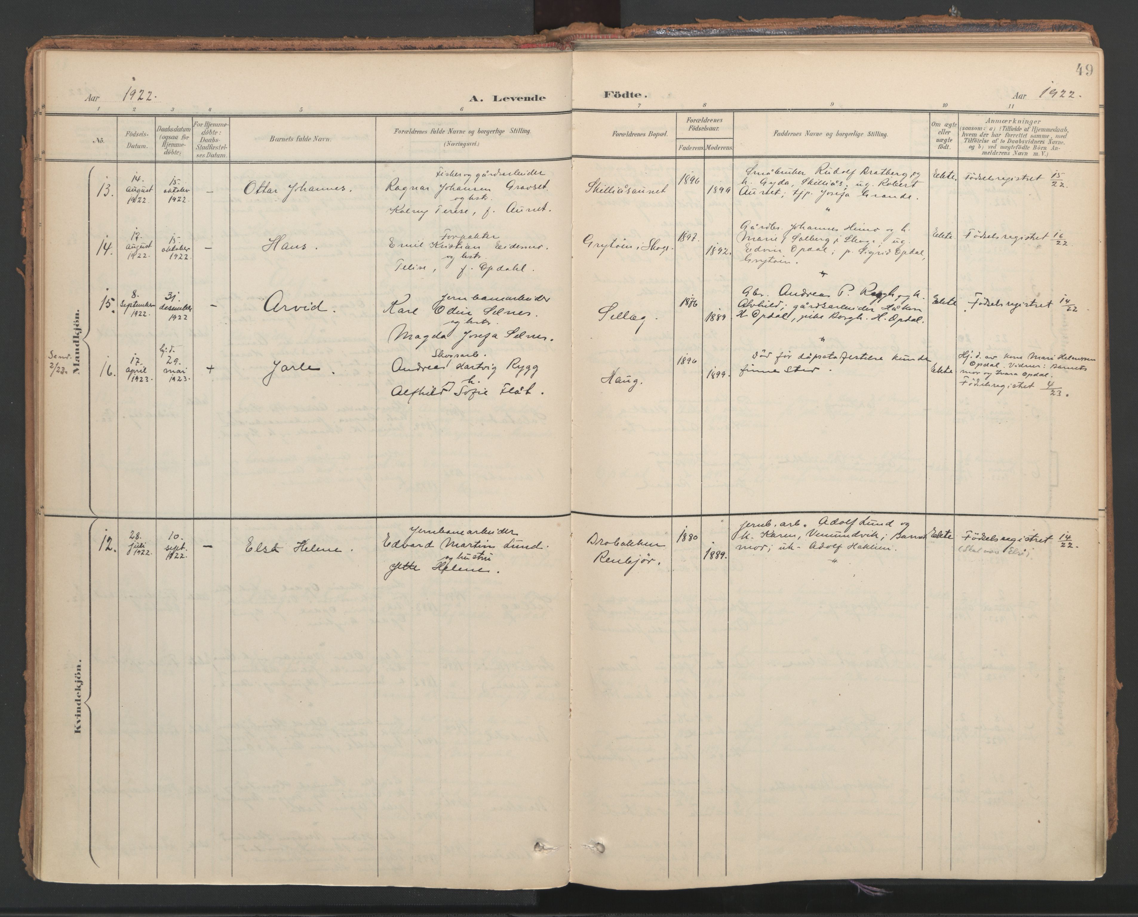 Ministerialprotokoller, klokkerbøker og fødselsregistre - Nord-Trøndelag, SAT/A-1458/766/L0564: Parish register (official) no. 767A02, 1900-1932, p. 49
