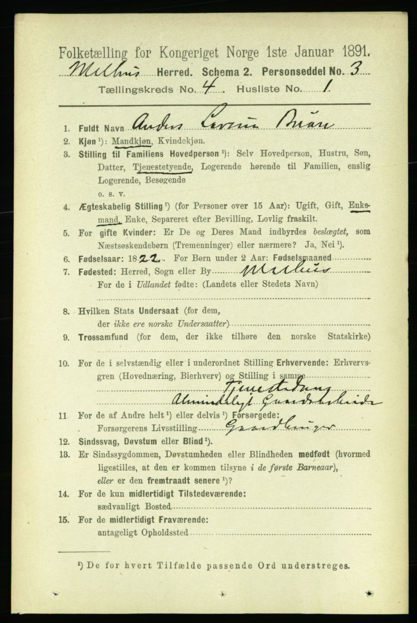 RA, 1891 census for 1653 Melhus, 1891, p. 1979