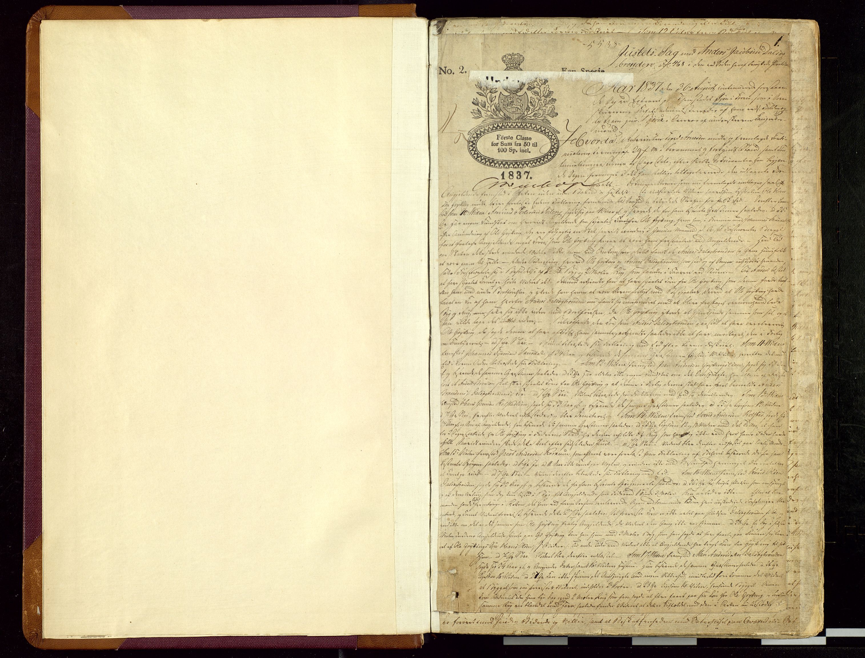 Mellom-Gudbrandsdal sorenskriveri, SAH/TING-038/G/Gc/Gca/L0002: Ekstrarettsprotokoll, 1837-1845, p. 1