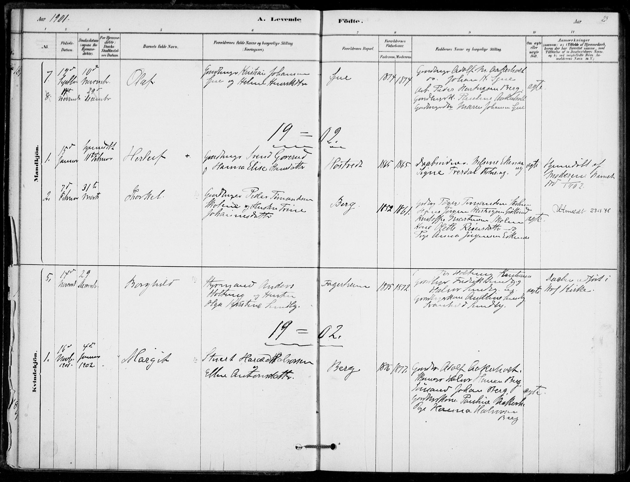 Hof kirkebøker, SAKO/A-64/F/Fb/L0001: Parish register (official) no. II 1, 1878-1907, p. 23