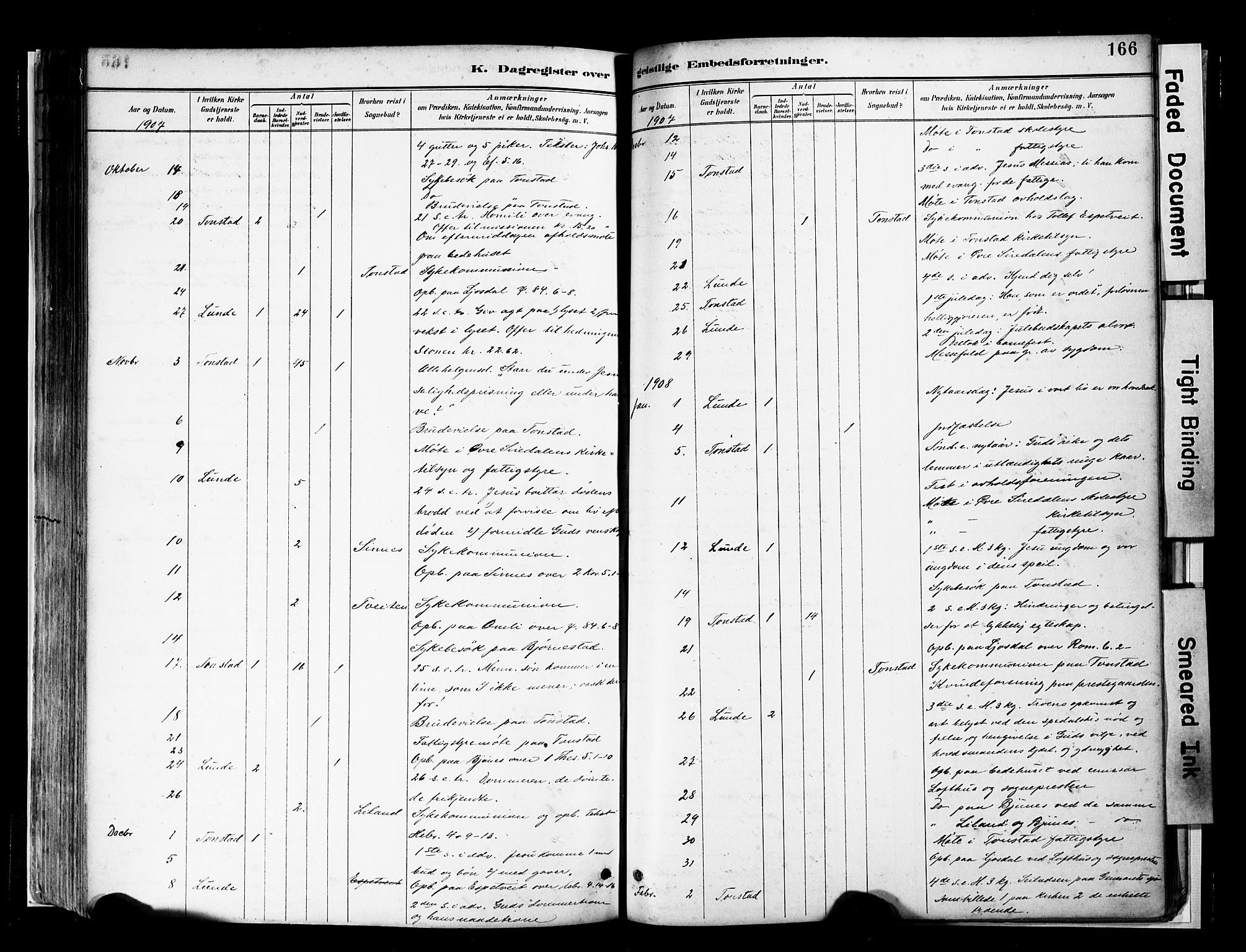 Sirdal sokneprestkontor, AV/SAK-1111-0036/F/Fa/Faa/L0001: Parish register (official) no. A 1, 1887-1910, p. 166