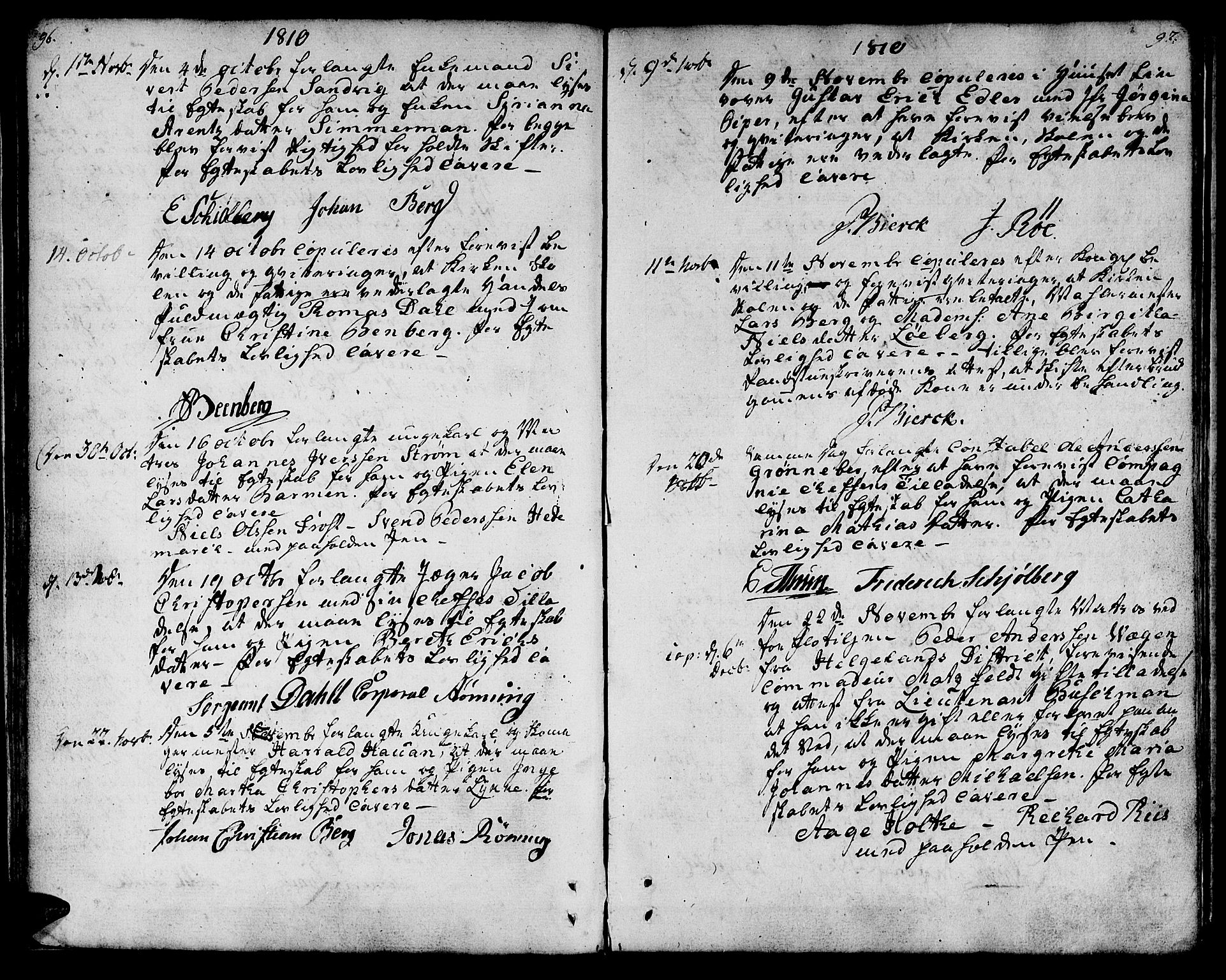 Ministerialprotokoller, klokkerbøker og fødselsregistre - Sør-Trøndelag, SAT/A-1456/601/L0042: Parish register (official) no. 601A10, 1802-1830, p. 96-97