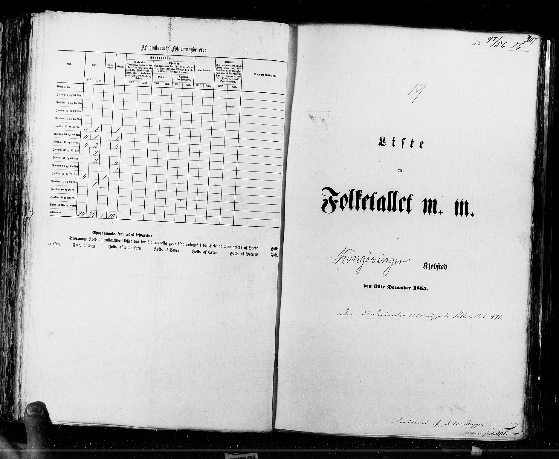 RA, Census 1855, vol. 7: Fredrikshald-Kragerø, 1855, p. 207