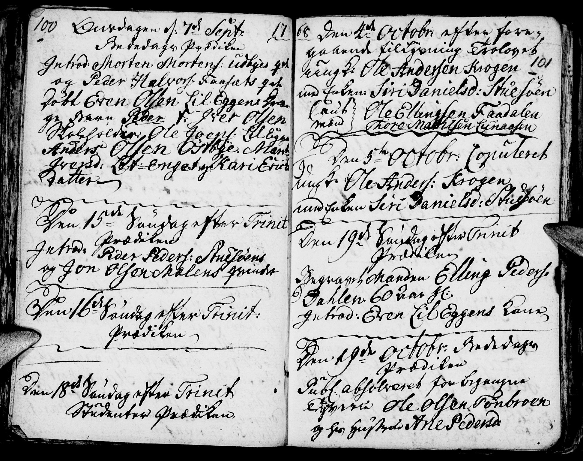 Tynset prestekontor, SAH/PREST-058/H/Ha/Haa/L0006: Parish register (official) no. 6, 1763-1779, p. 100-101